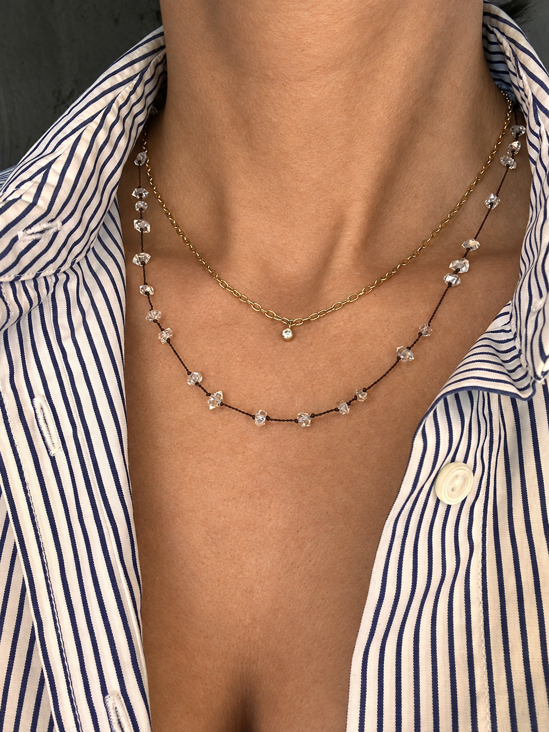 Herkimer Quartz Scatter Necklace