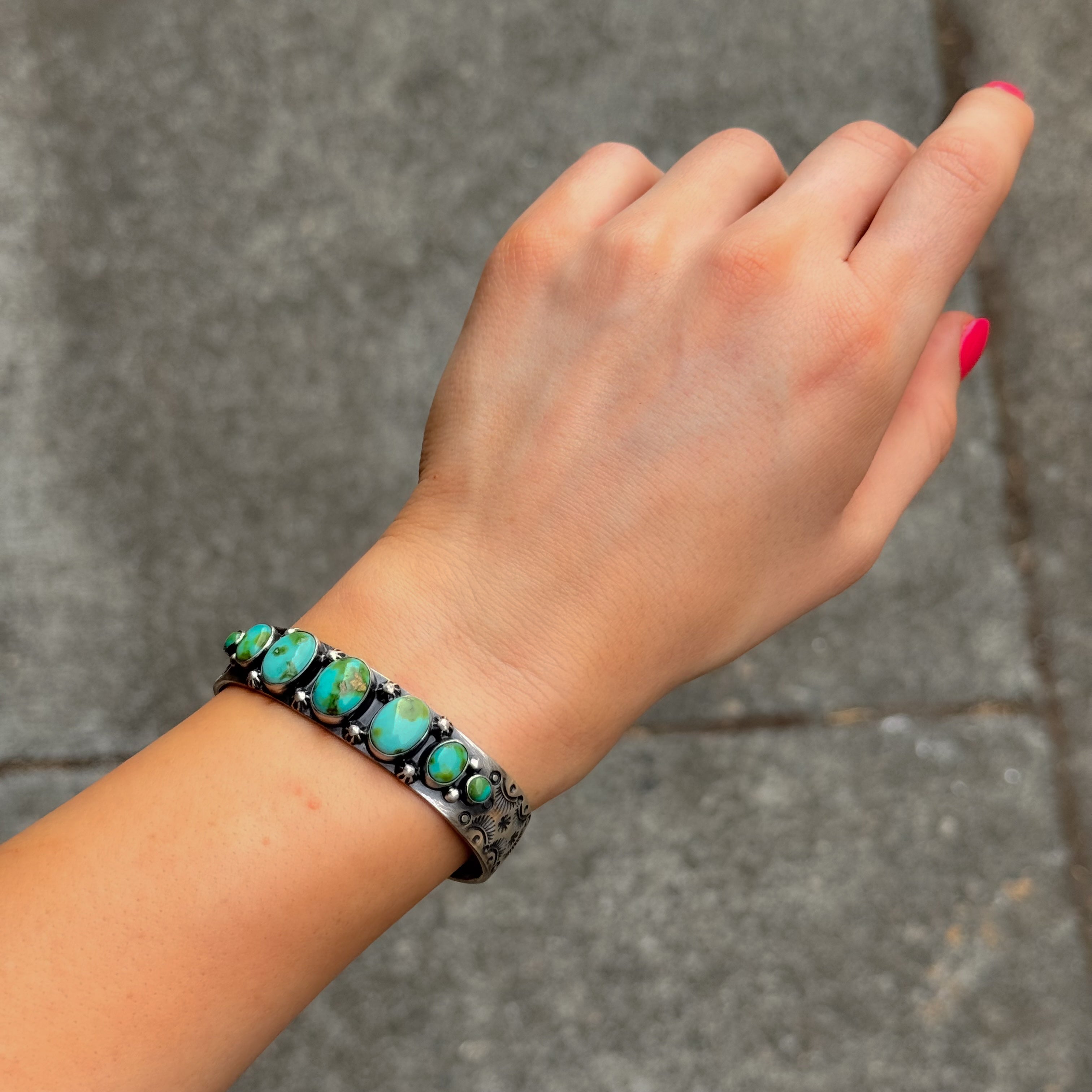 Sonoran Seven Stone Cuff Bracelet