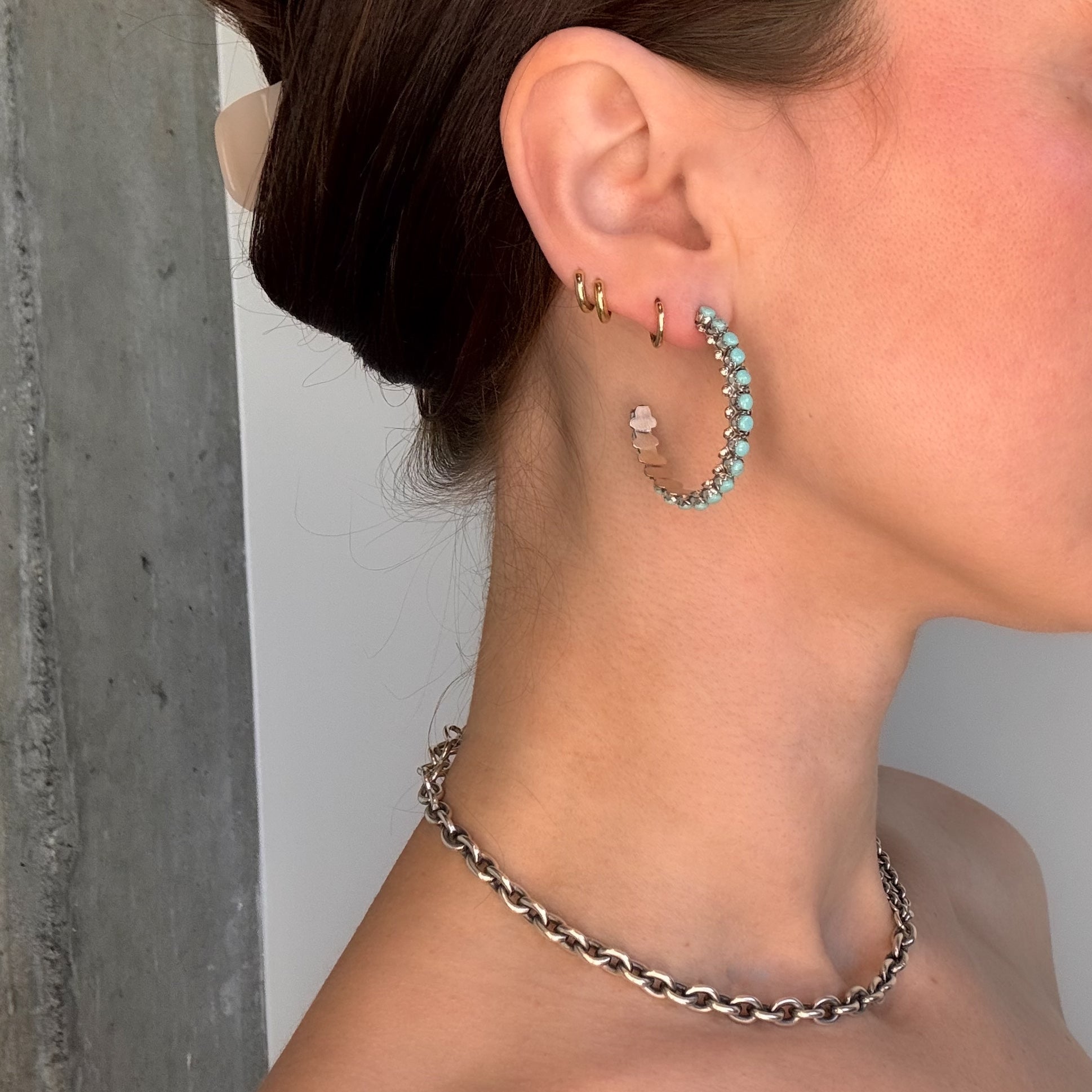 Zuni J Hoop Earrings