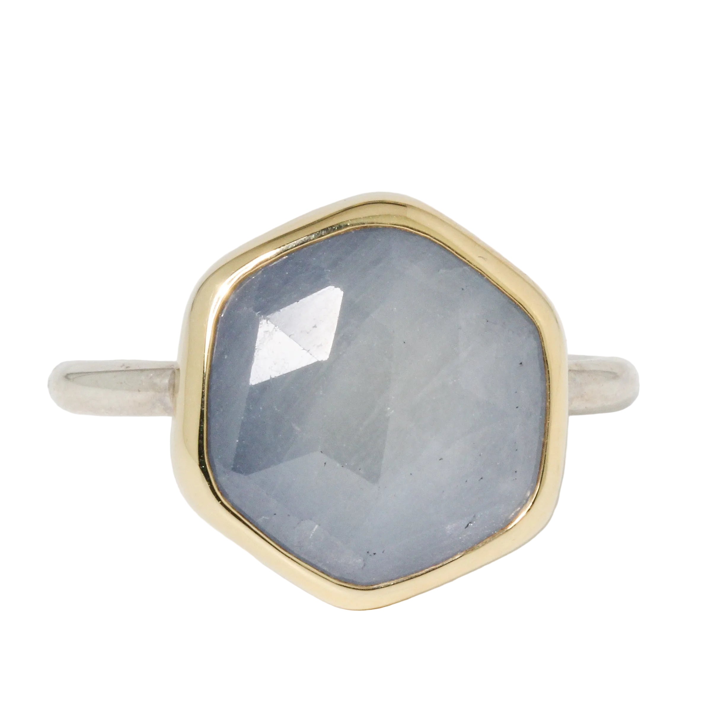 Mini Hex Aquamarine Ring