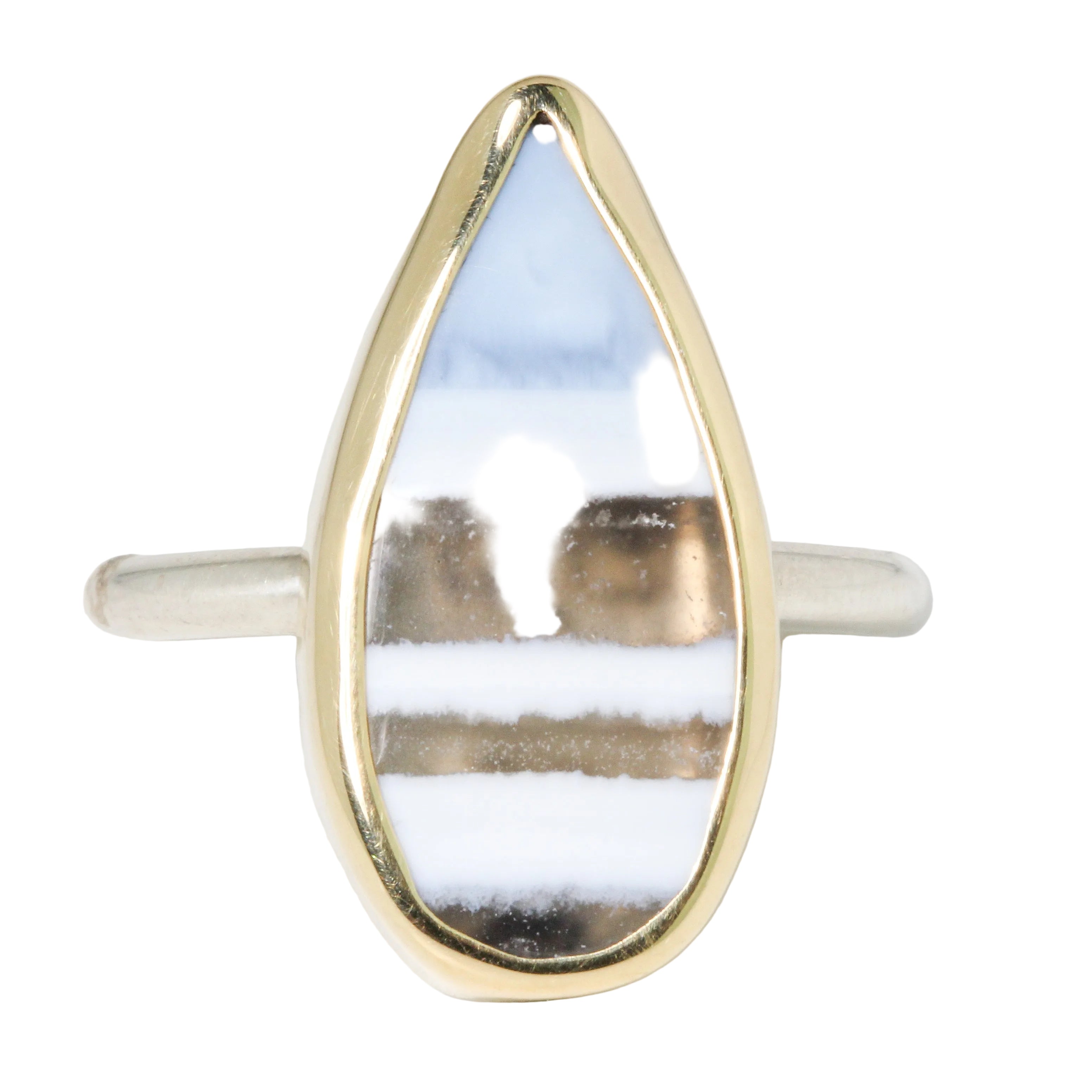 Teardrop Indian Blue Opal Ring