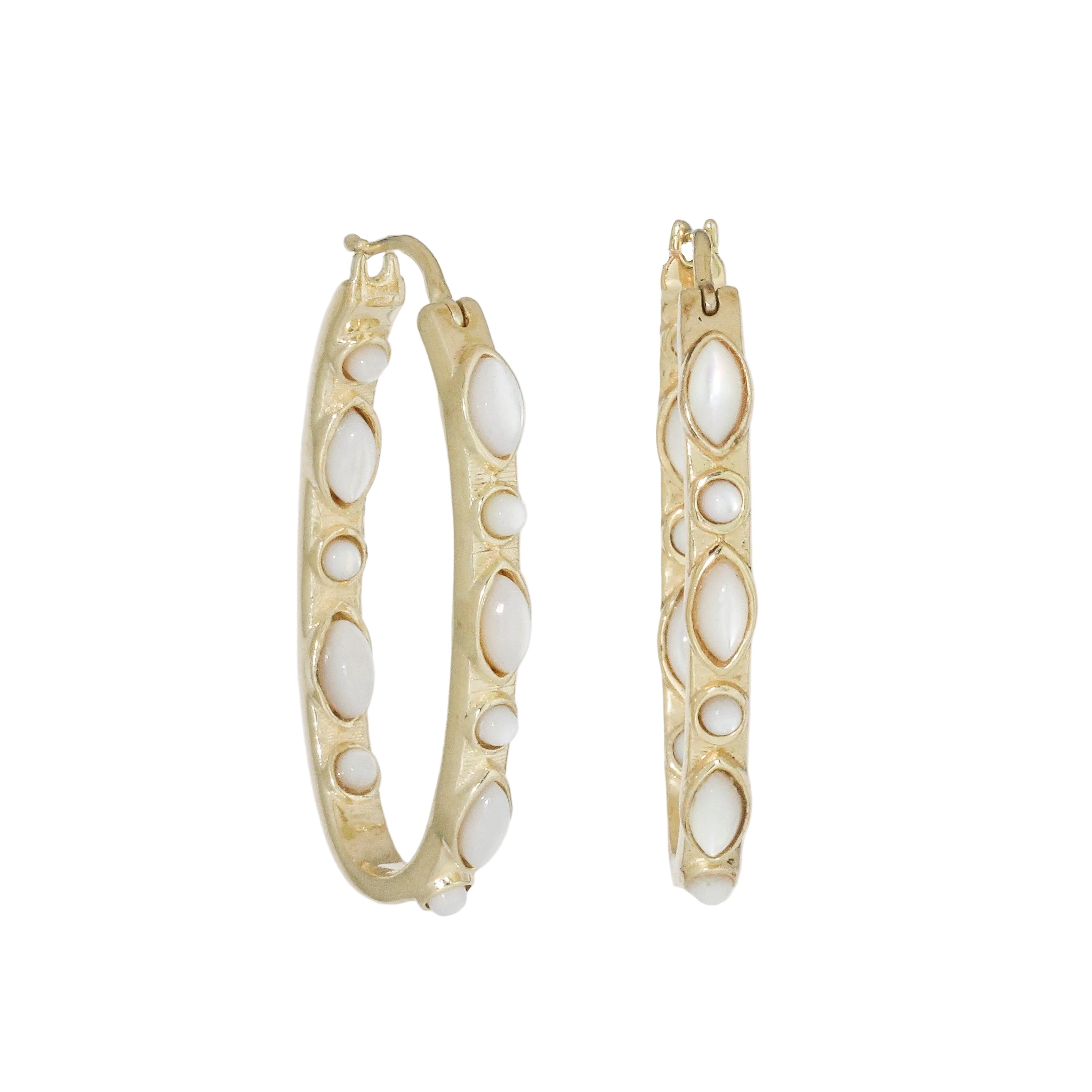 Casablanca Mother of Pearl Hoop Earrings