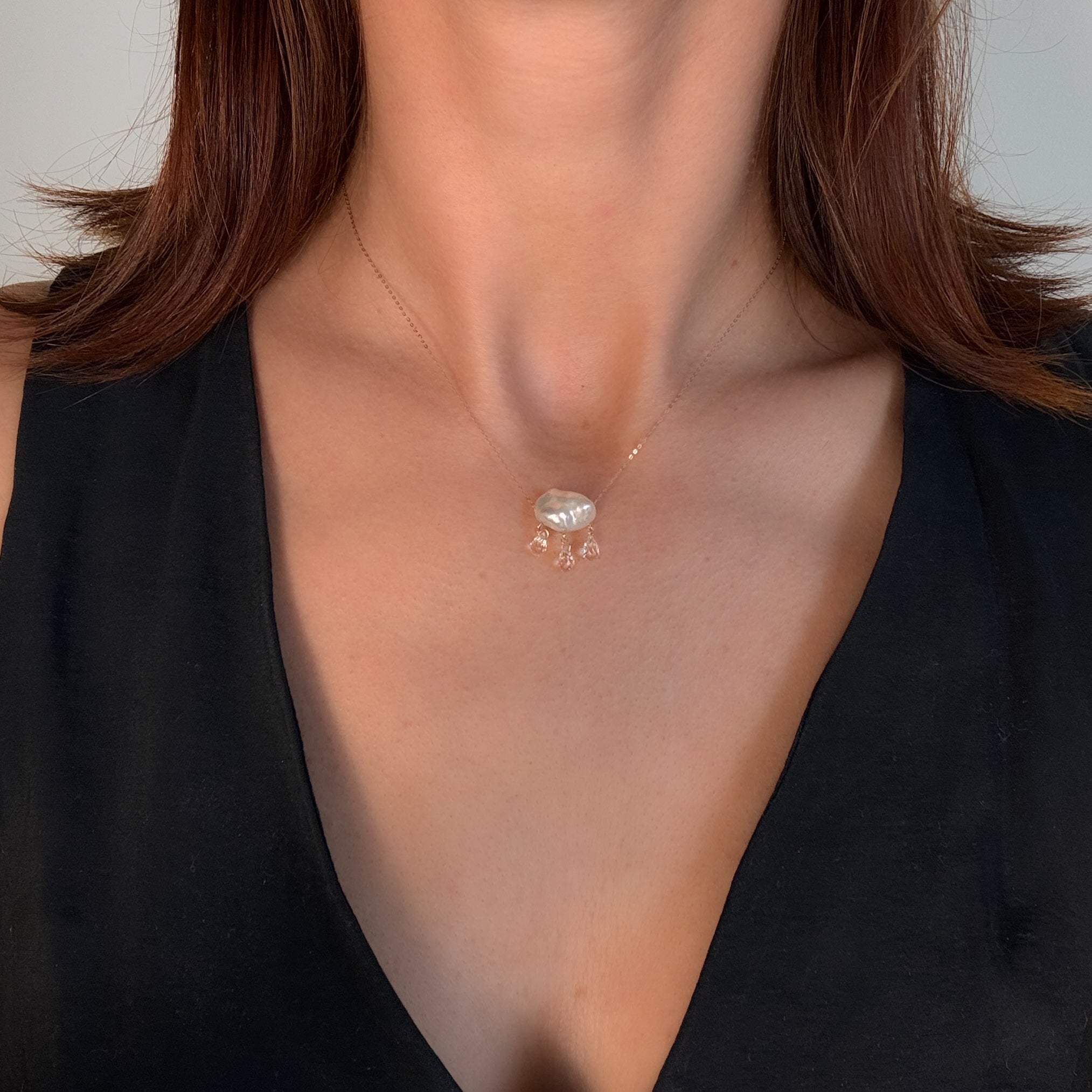 Rainy Day White Pearl Necklace