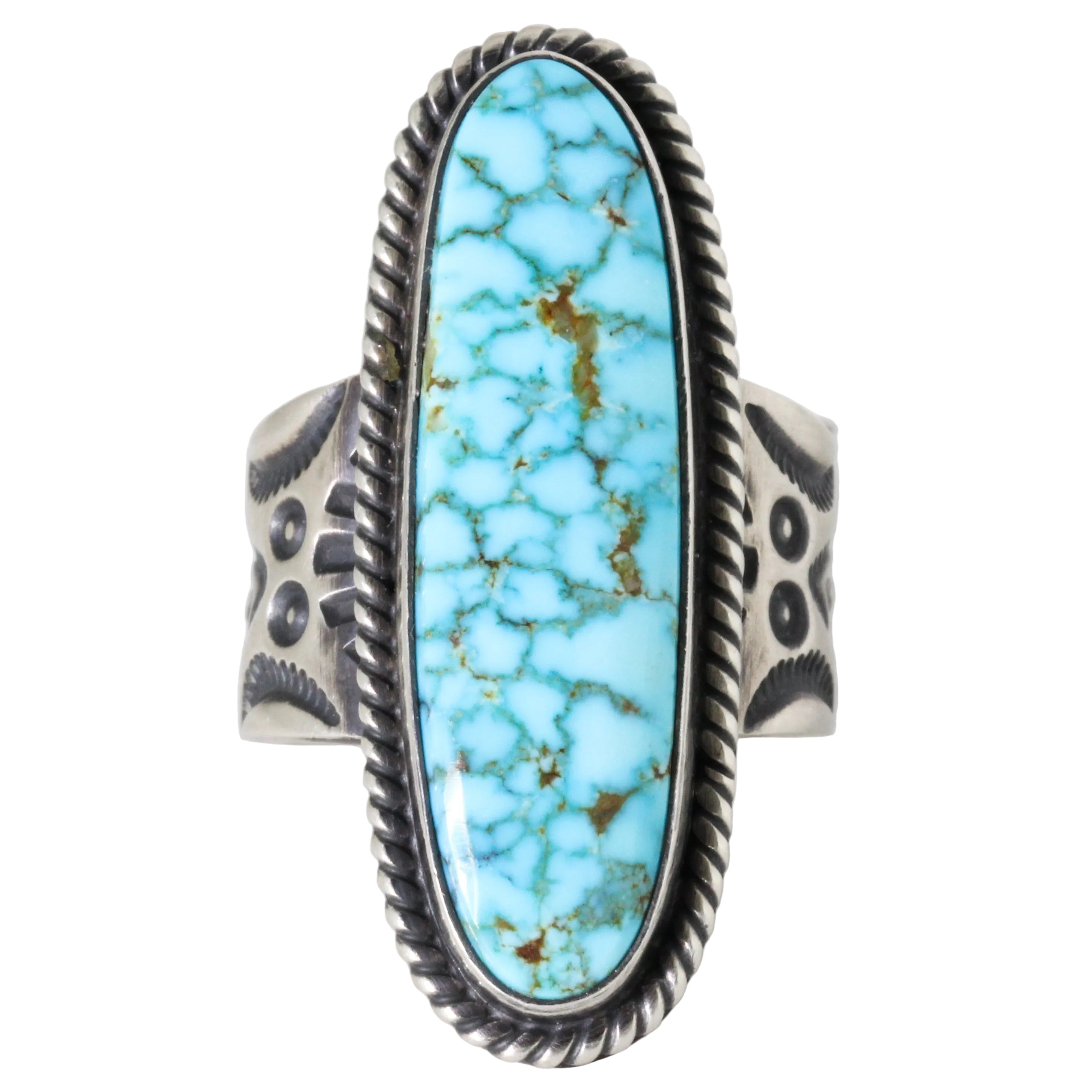 Vintage Navajo Blue Spiderweb Turquoise Ring