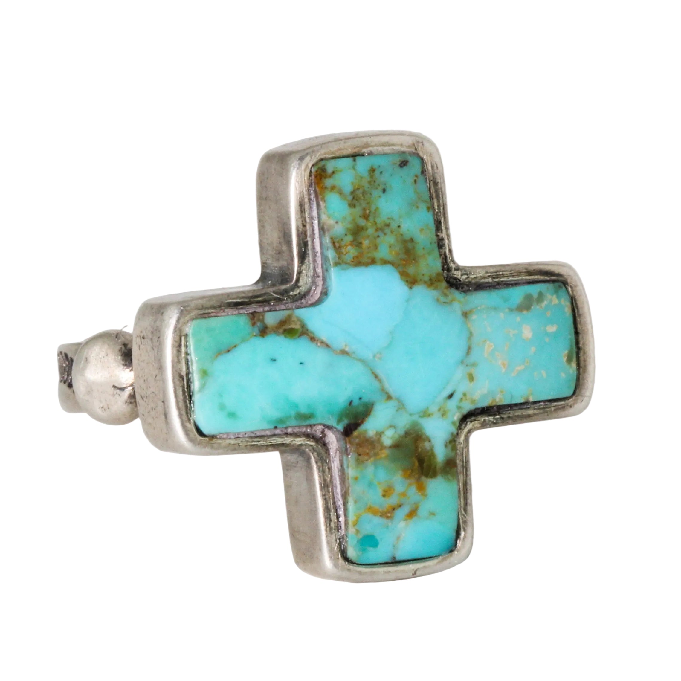 Carved Turquoise Cross Ring