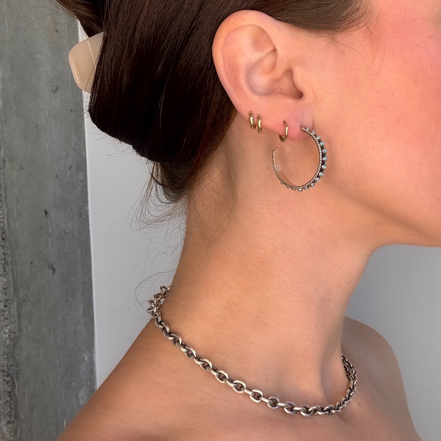 Zuni Snake Eye Hoop Earrings