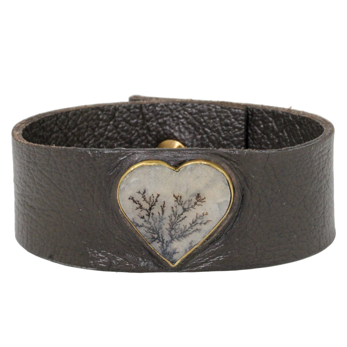 Dendritic Heart Leather Bracelet