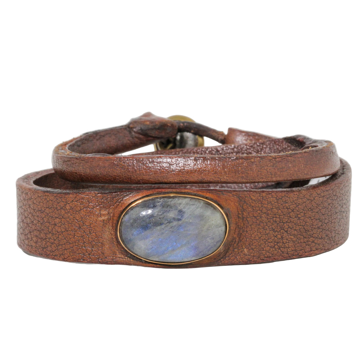 Labradorite Double Leather Bracelet