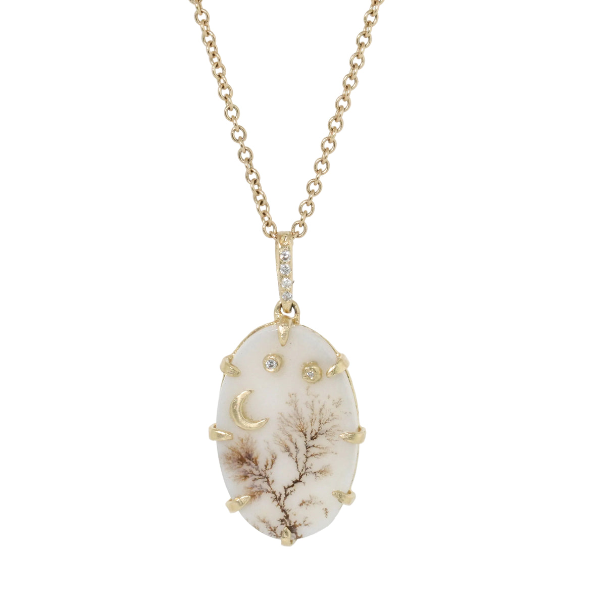 14k Meadowline Moon Pendant Charm