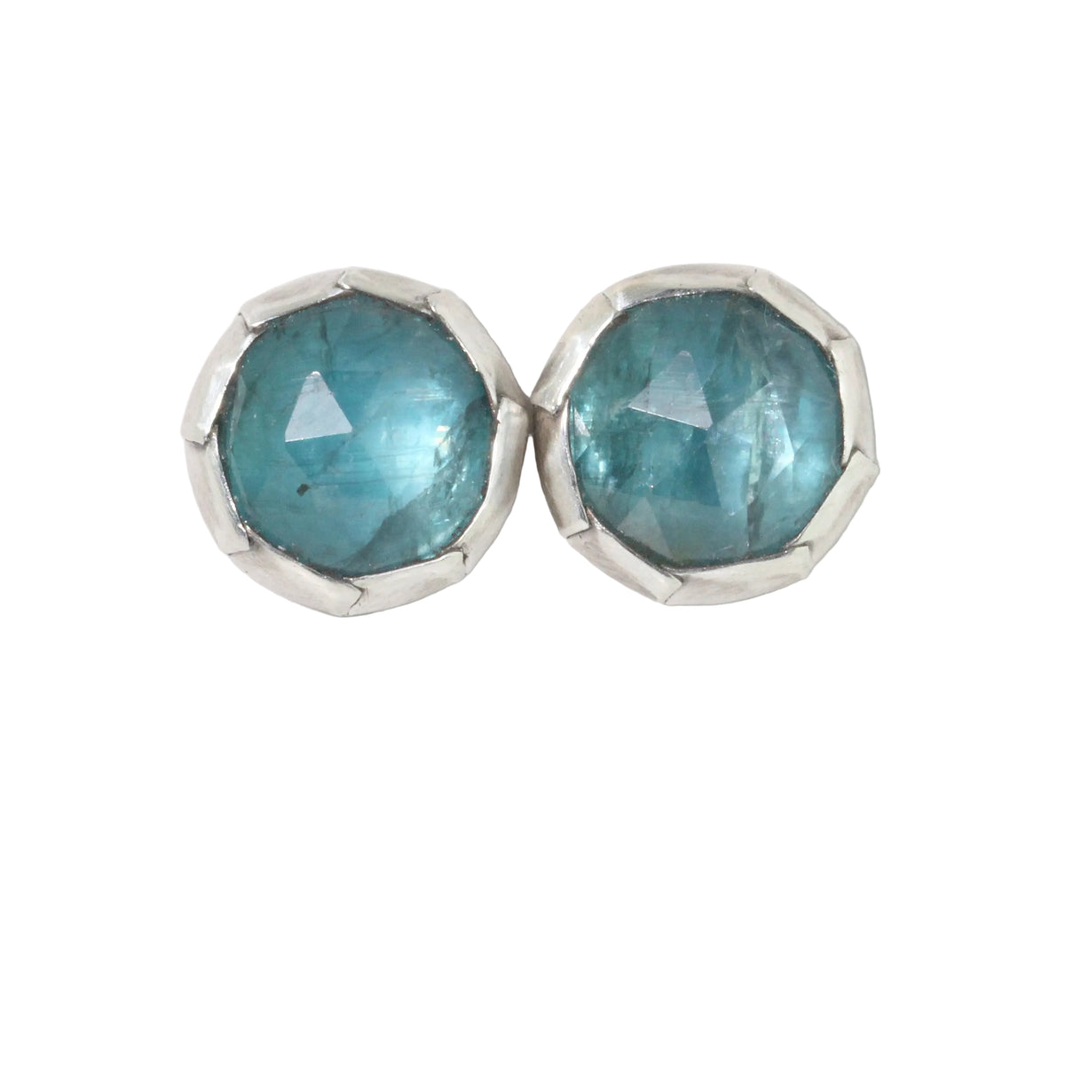 Blue Kyanite Fold Post Earrings