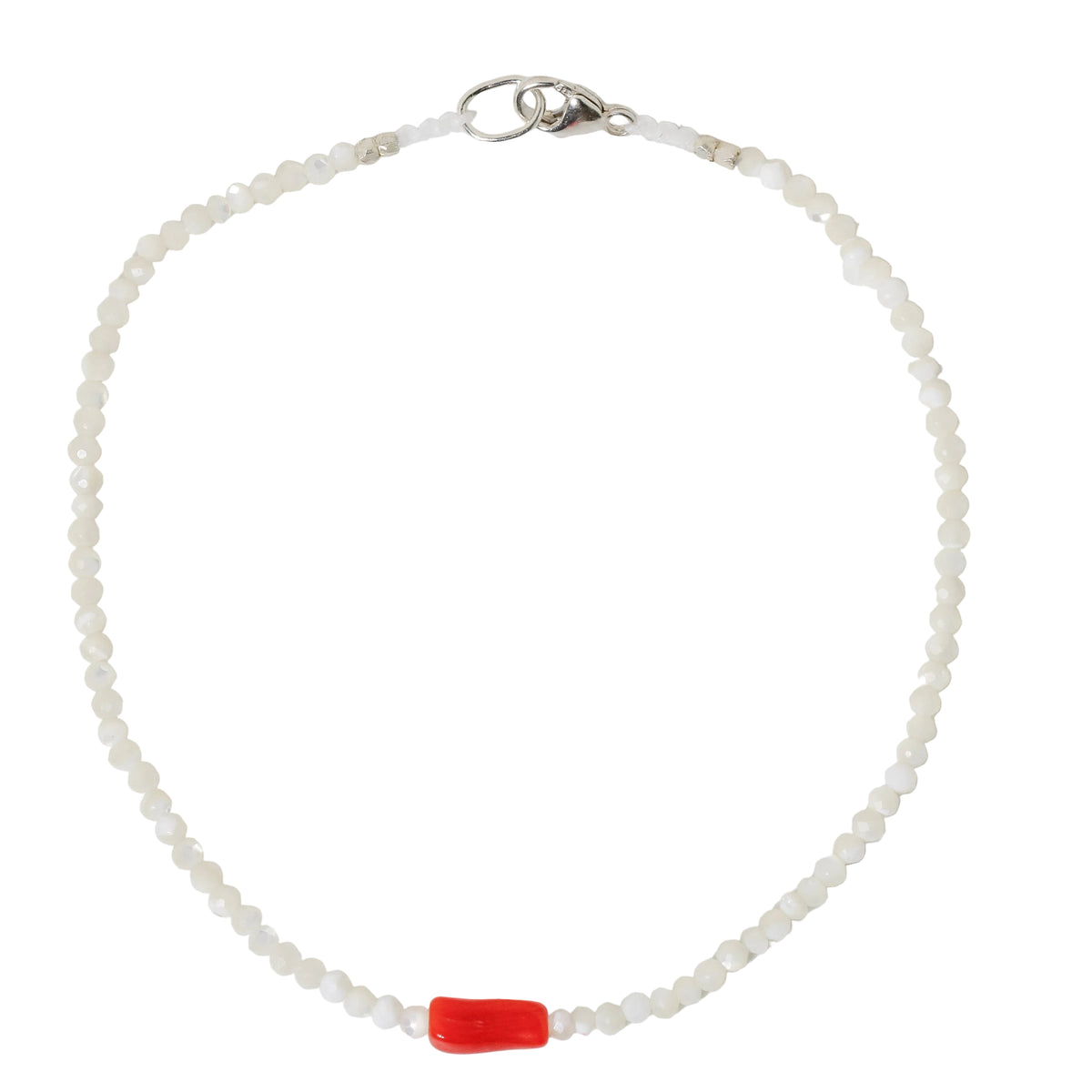Mother of Pearl + Coral Branch Bracelet