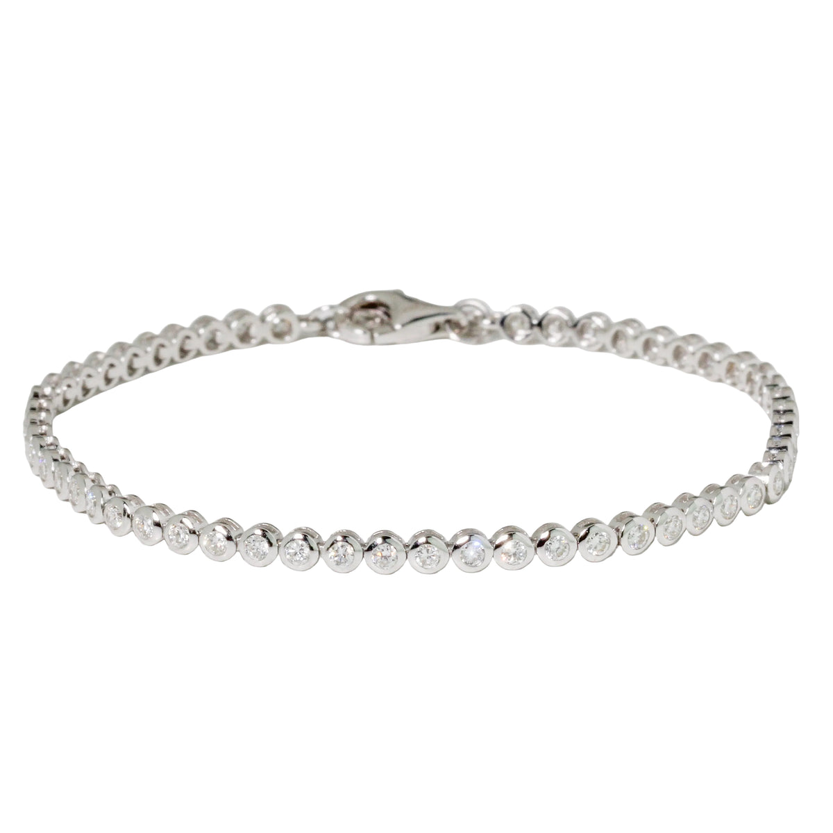 White Gold Diamond Bezel Tennis Bracelet
