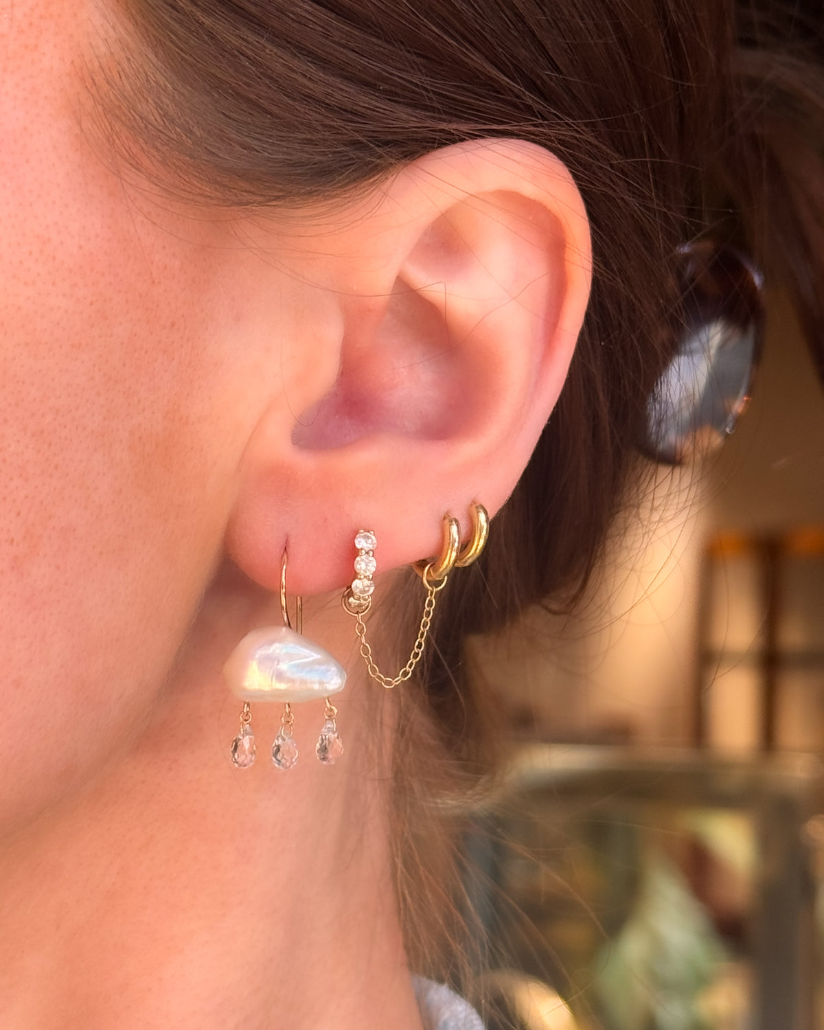 Rainy April Day Pearl Earrings