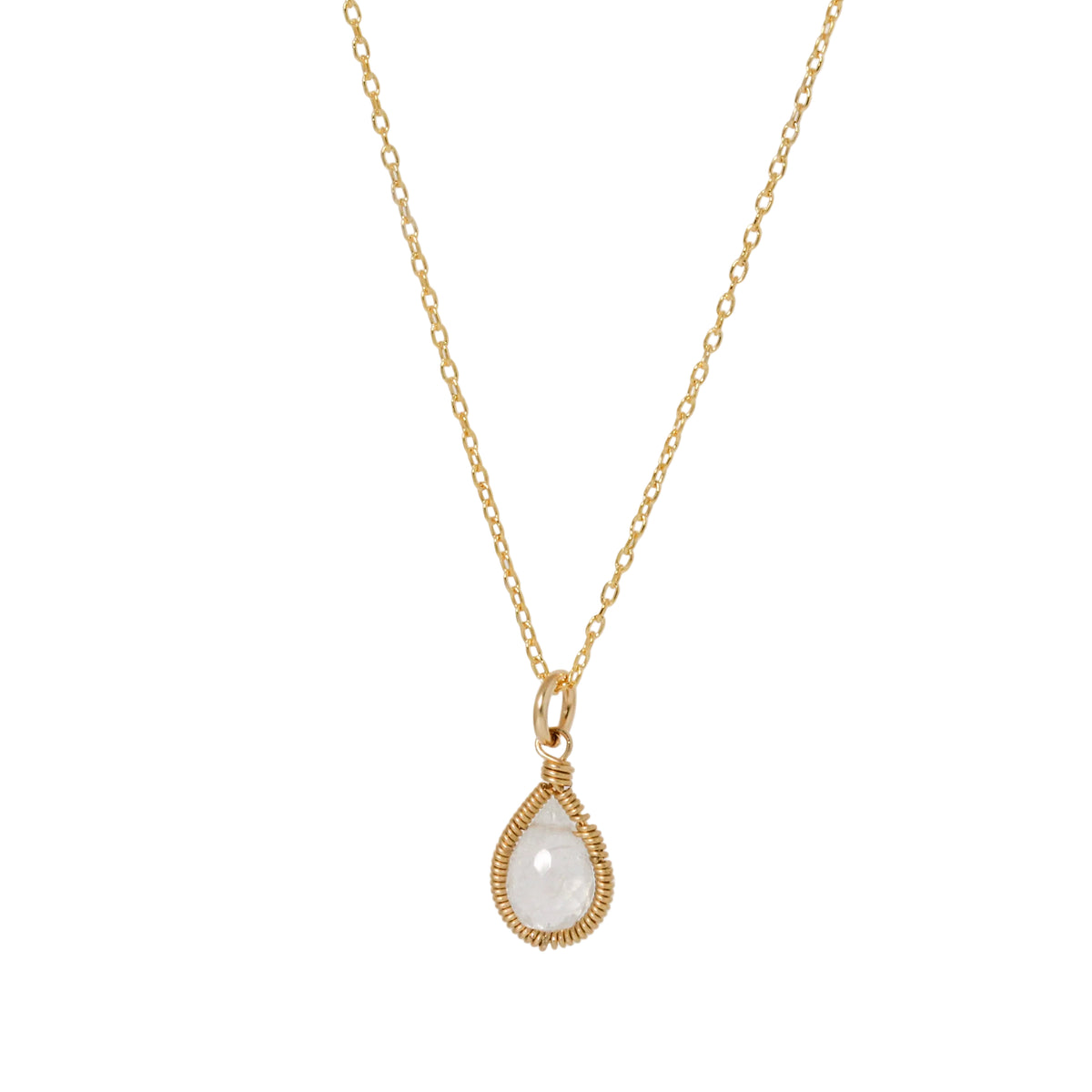 Petite Teardrop Moonstone Necklace