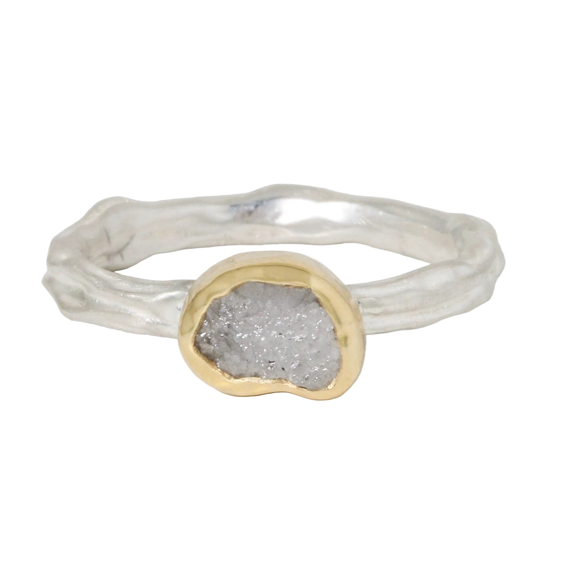 Raw Grey Diamond Ring