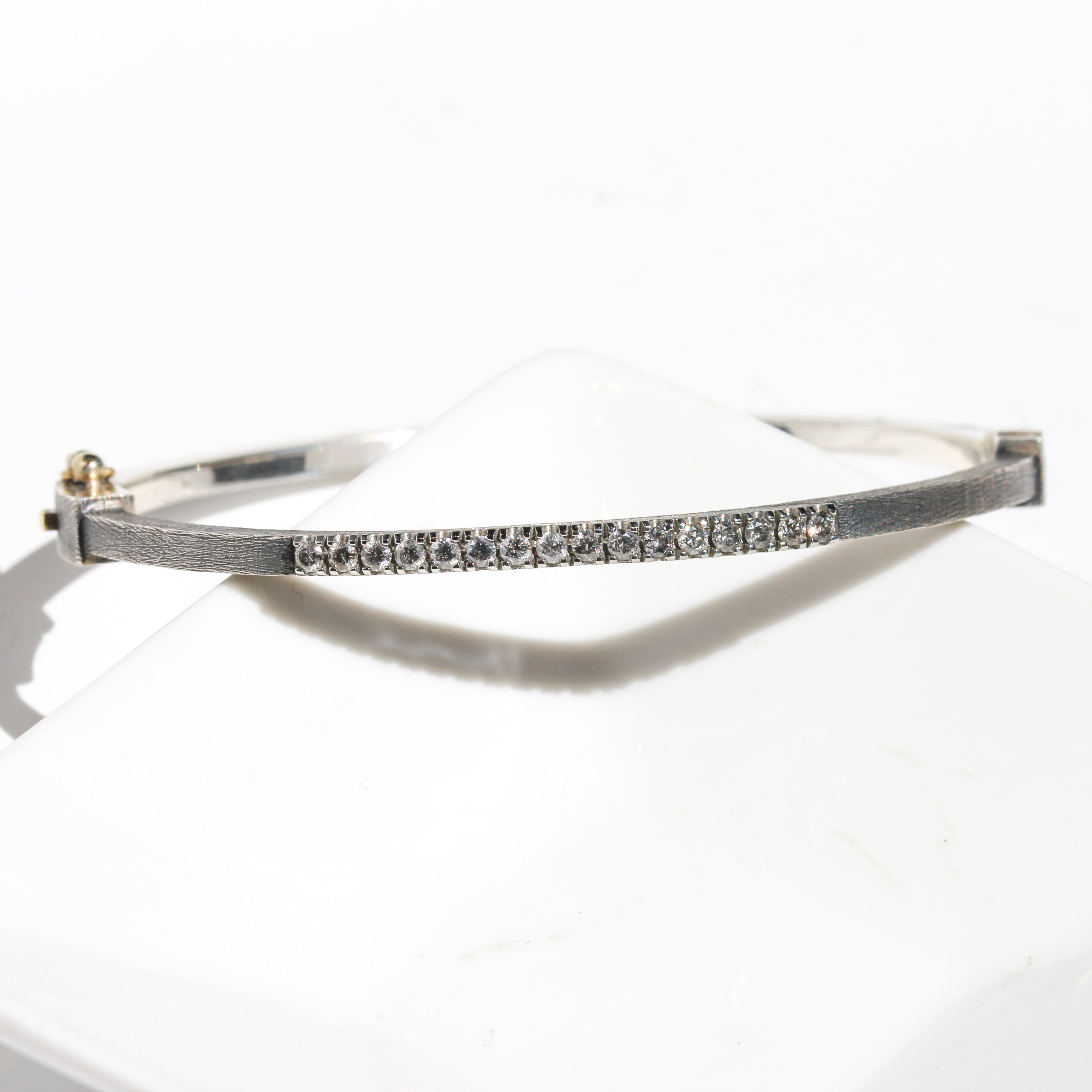 White Gold Zoe 2.5mm Salt & Pepper Diamond Bracelet
