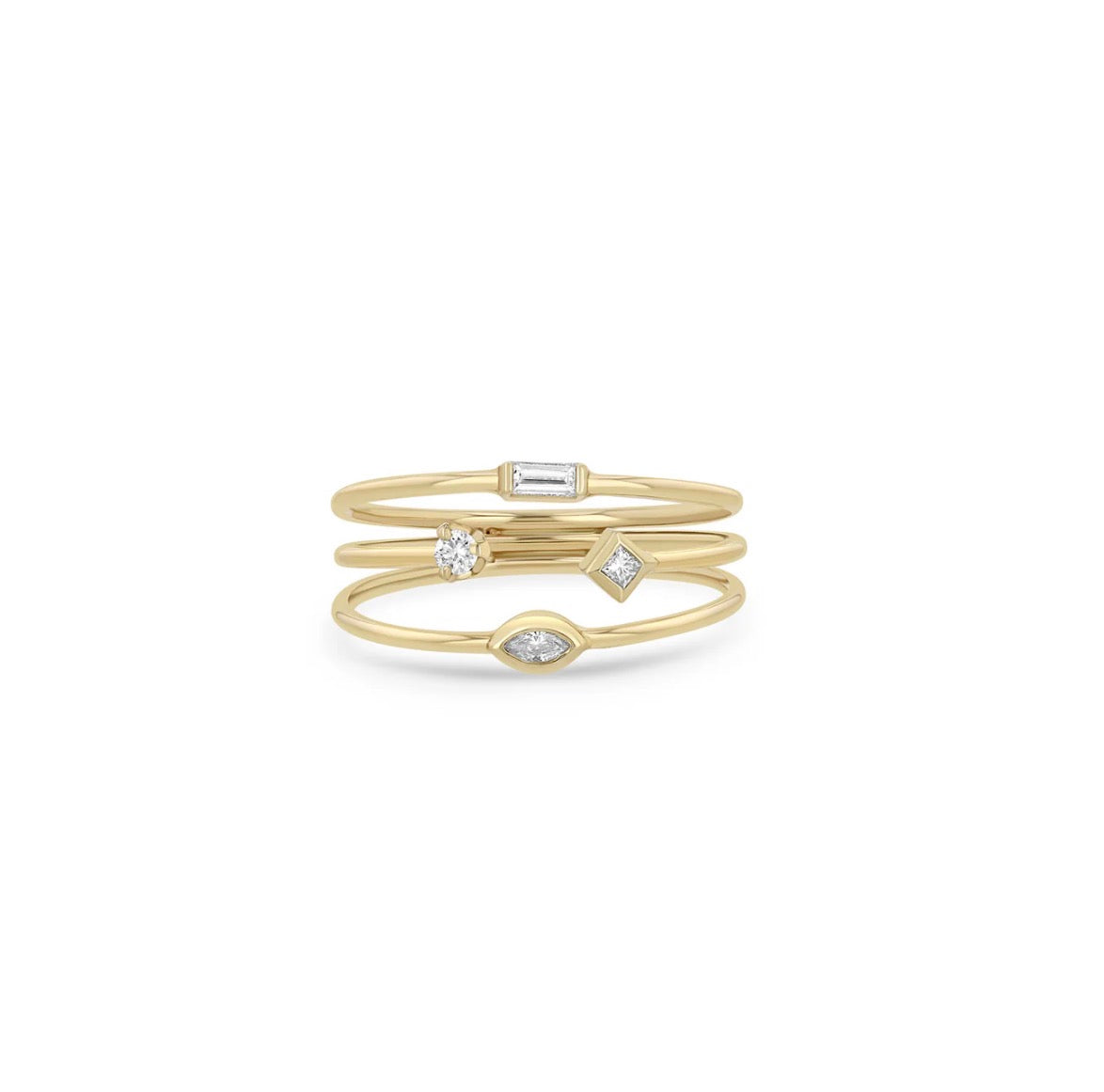 Stacker Illusion Ring with Mixed Diamonds