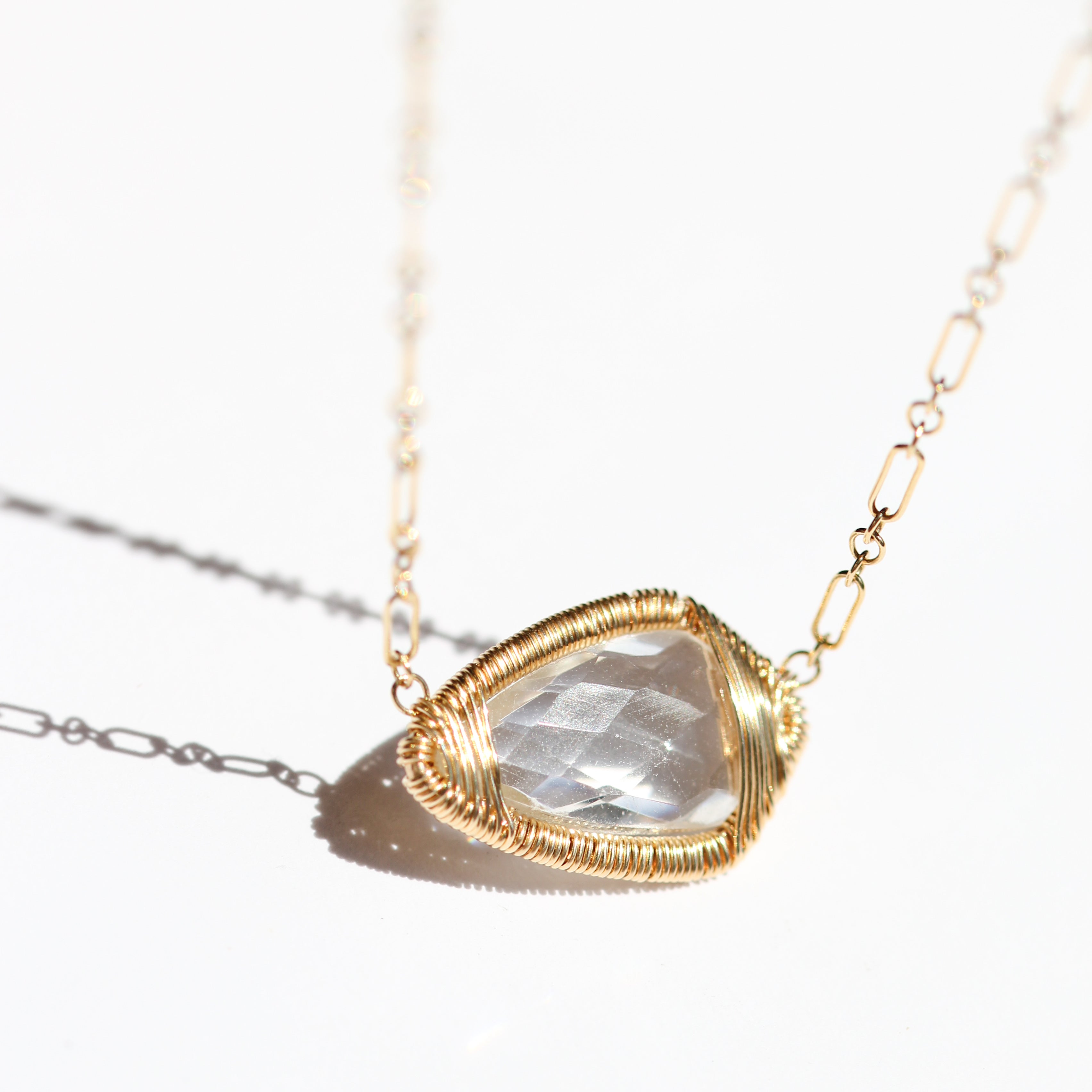 Clear Quartz Asymmetrical Necklace-Dana Kellin