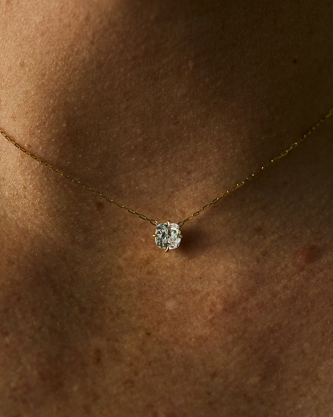 Cushion Diamond Pendant Necklace-Unbridaled Collective