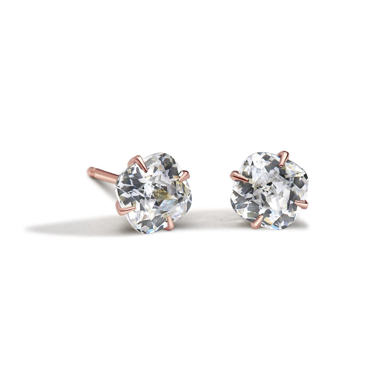 Cushion Diamond Stud Earrings-Unbridaled Collective