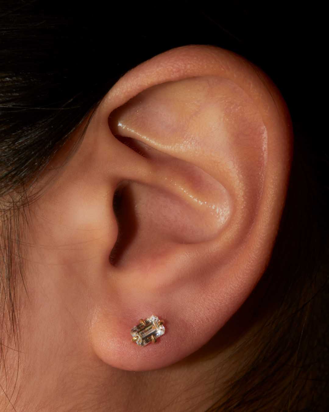 Emerald Diamond Stud Earrings-Unbridaled Collective