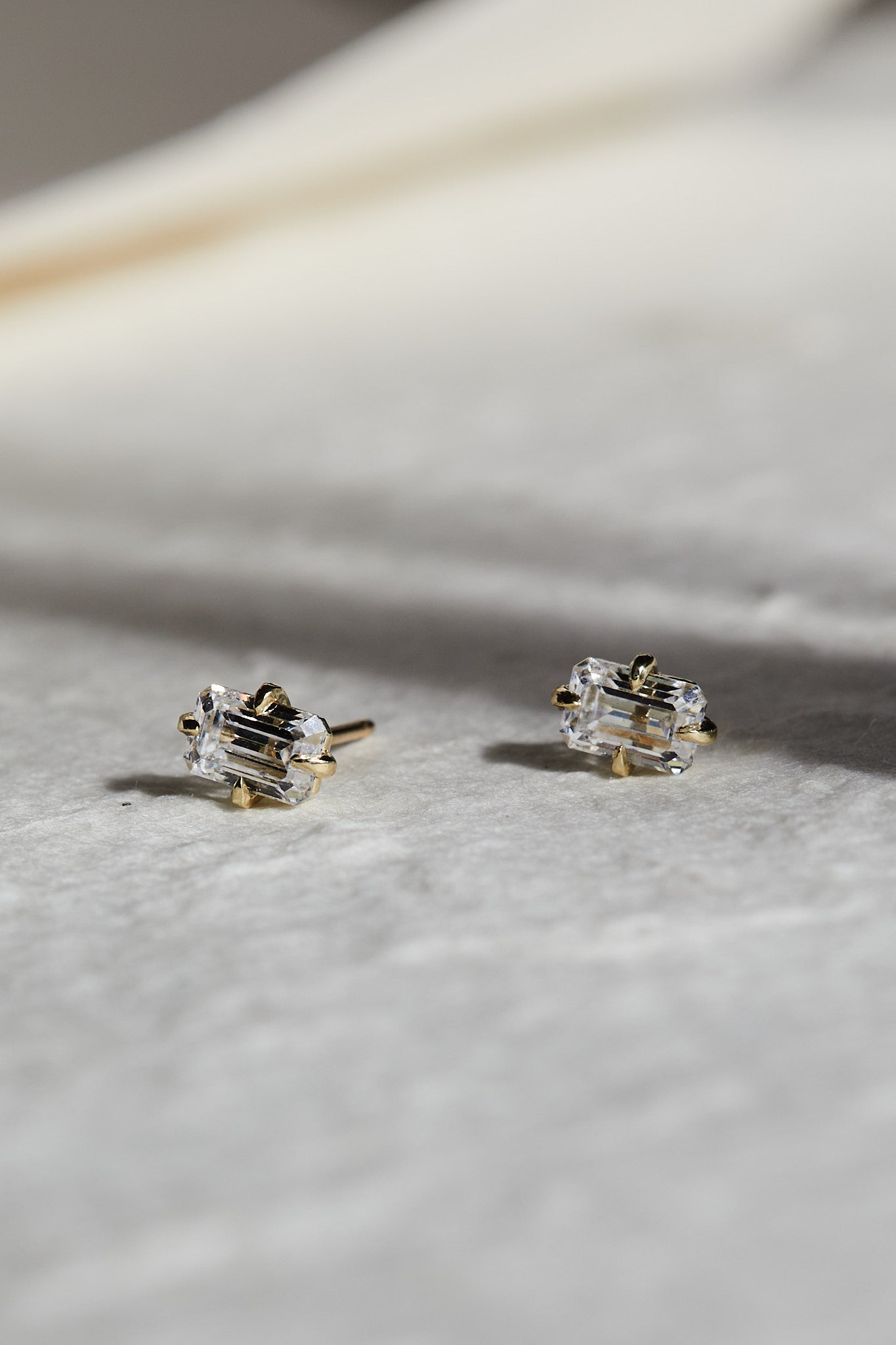 Emerald Diamond Stud Earrings-Unbridaled Collective