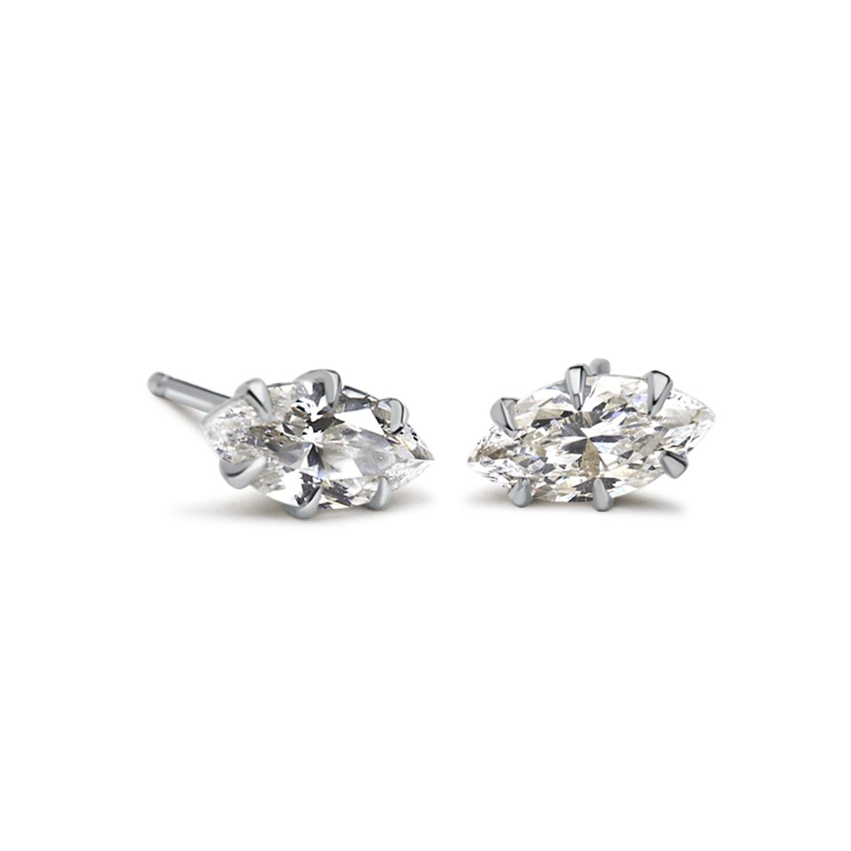 Marquise Diamond Stud Earrings-Unbridaled Collective