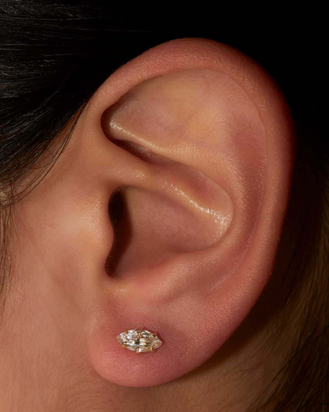 Marquise Diamond Stud Earrings-Unbridaled Collective