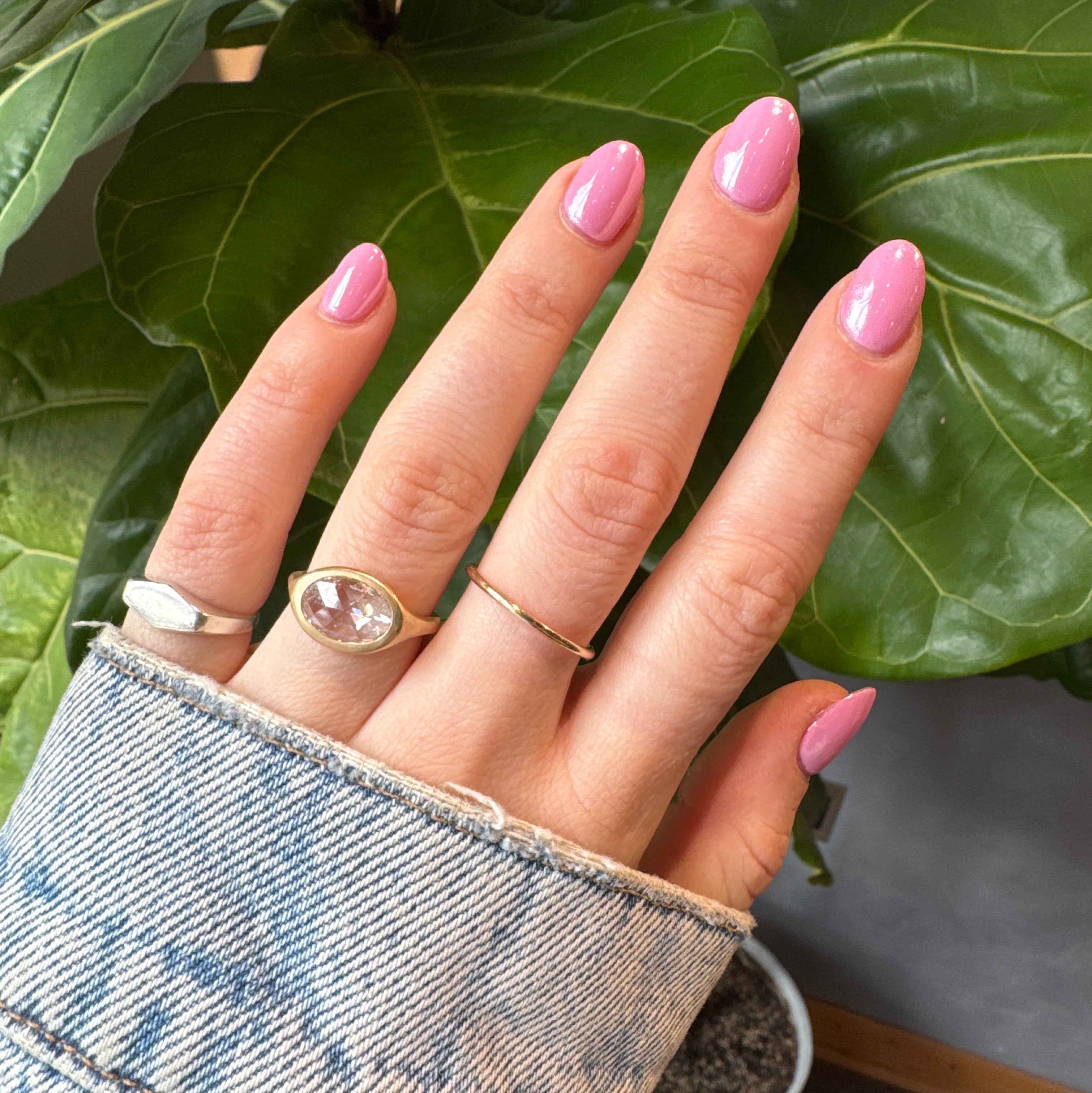 Rose Cut Diamond Signet Ring-Petite Baleine