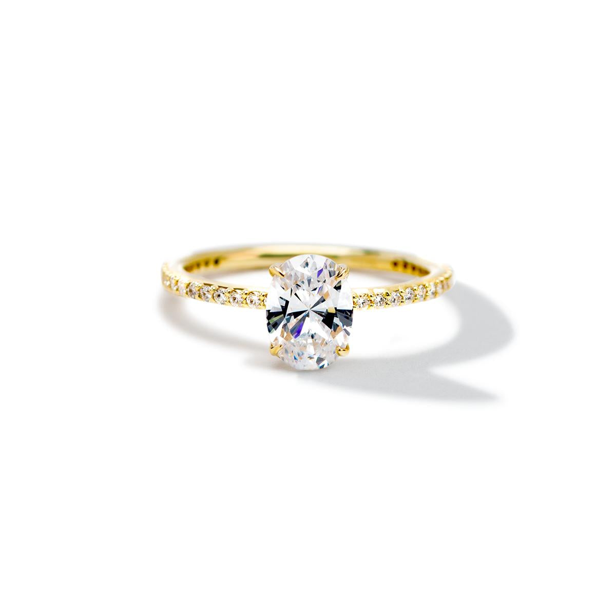 Solitaire Pave Engagement Ring-Unbridaled Collective