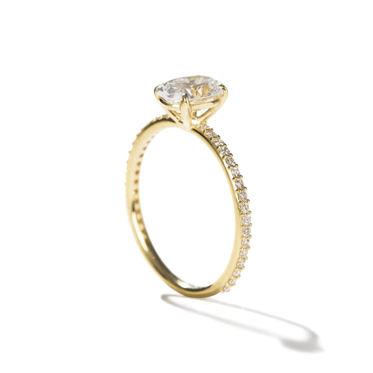 Solitaire Pave Engagement Ring-Unbridaled Collective
