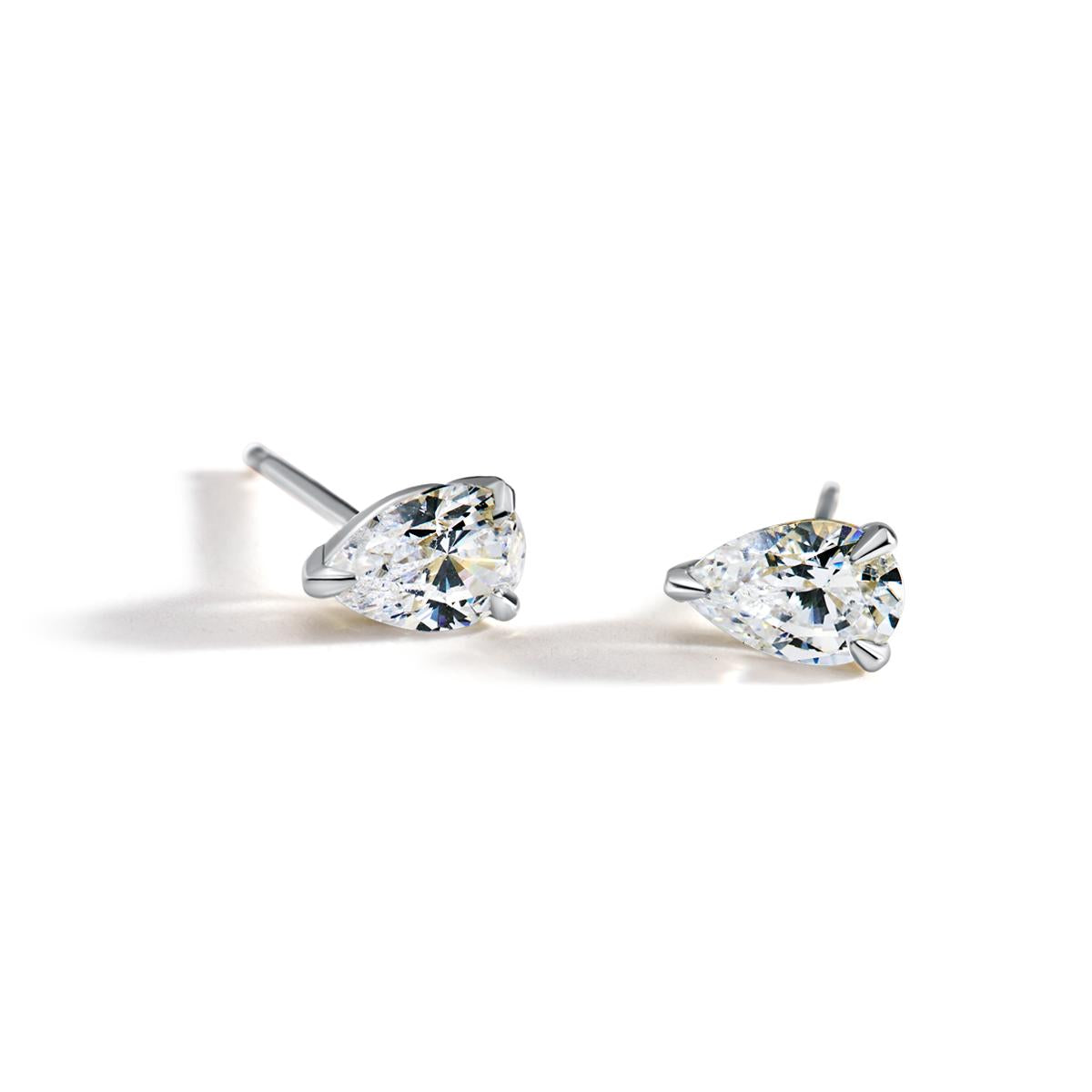 Teardrop Diamond Stud Earrings-Unbridaled Collective