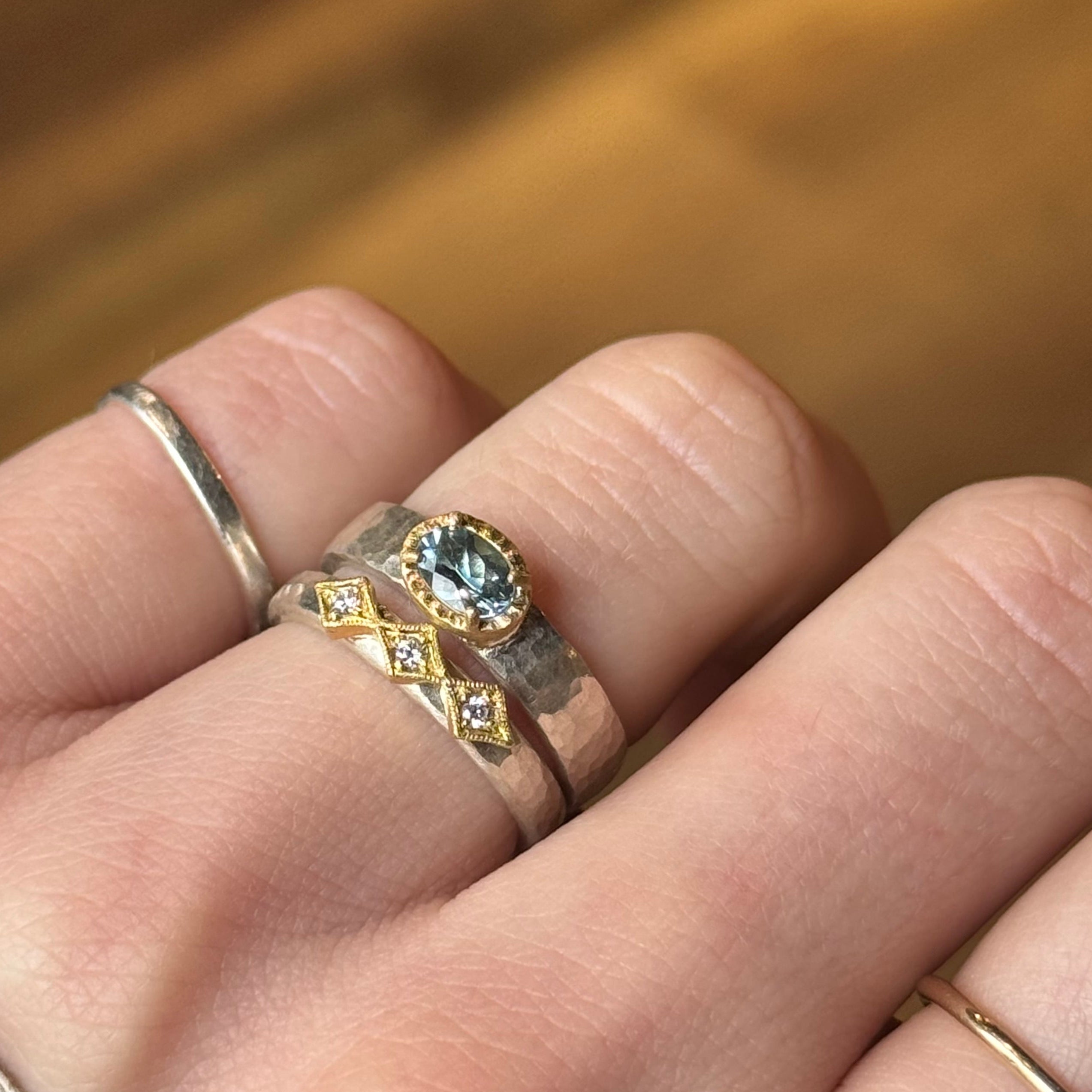 Triple Diamond Hammered Band-Yasuko Azuma