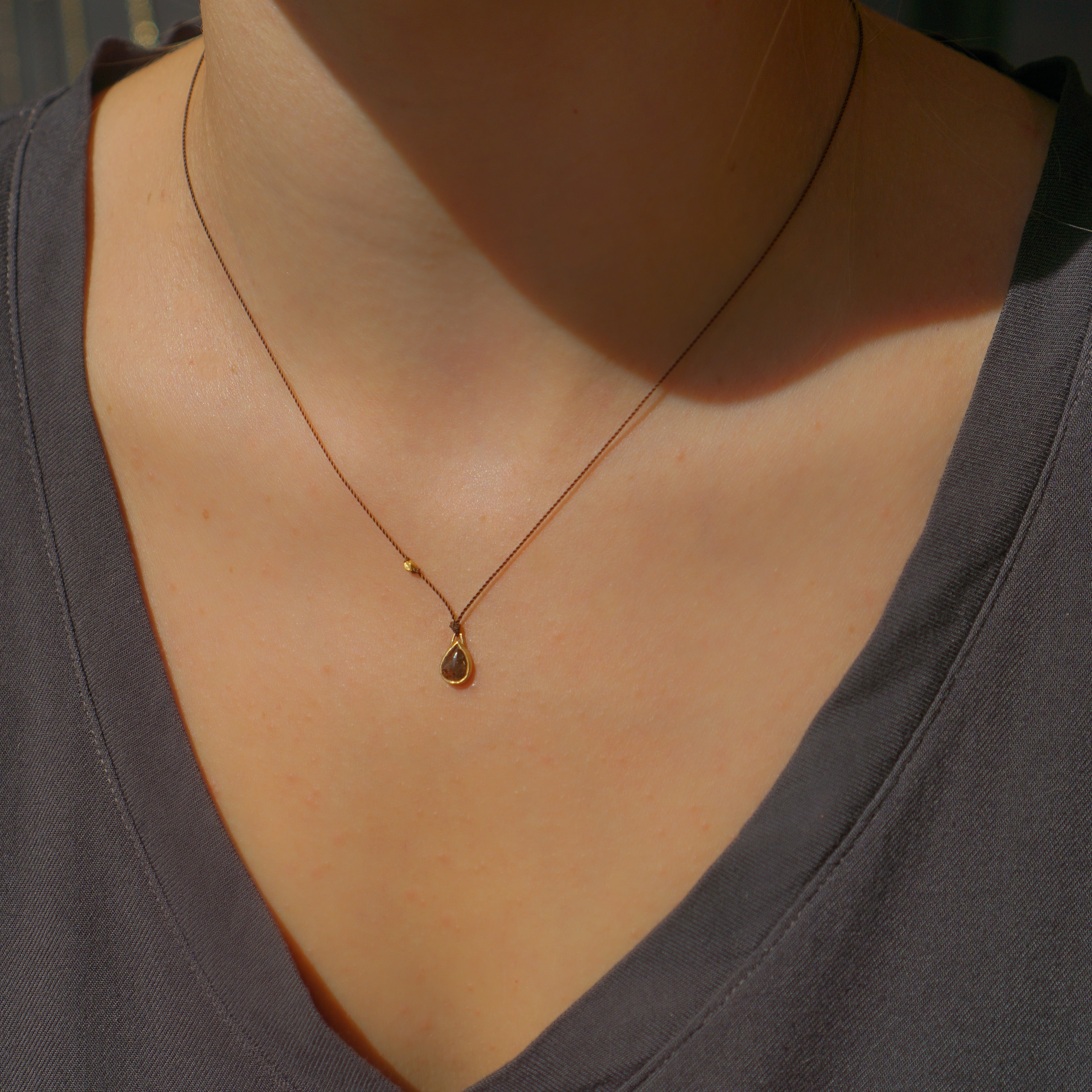 Teardrop Red Diamond Necklace-Margaret Solow