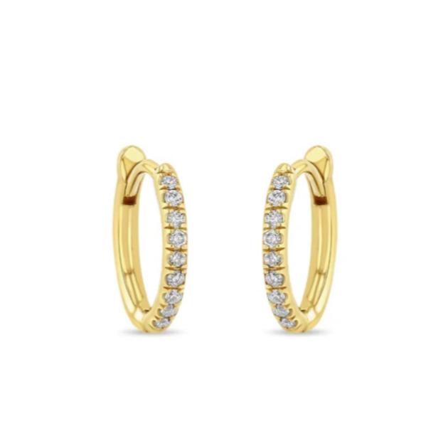 10.5mm Hinged Pave Huggie Hoops-Zoë Chicco
