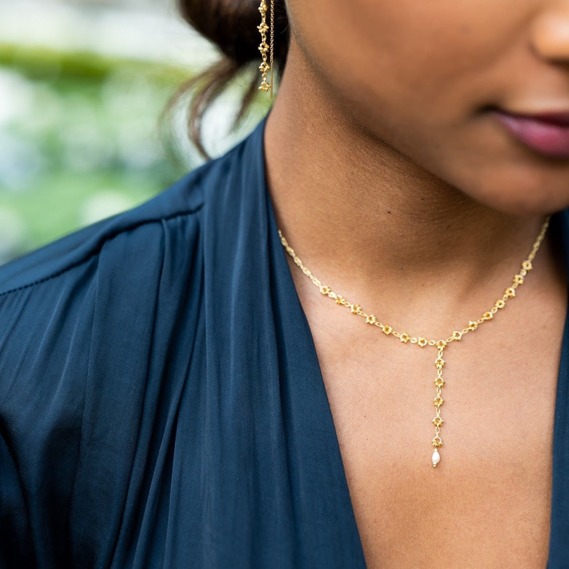 Sharon Pearl Lariat Necklace