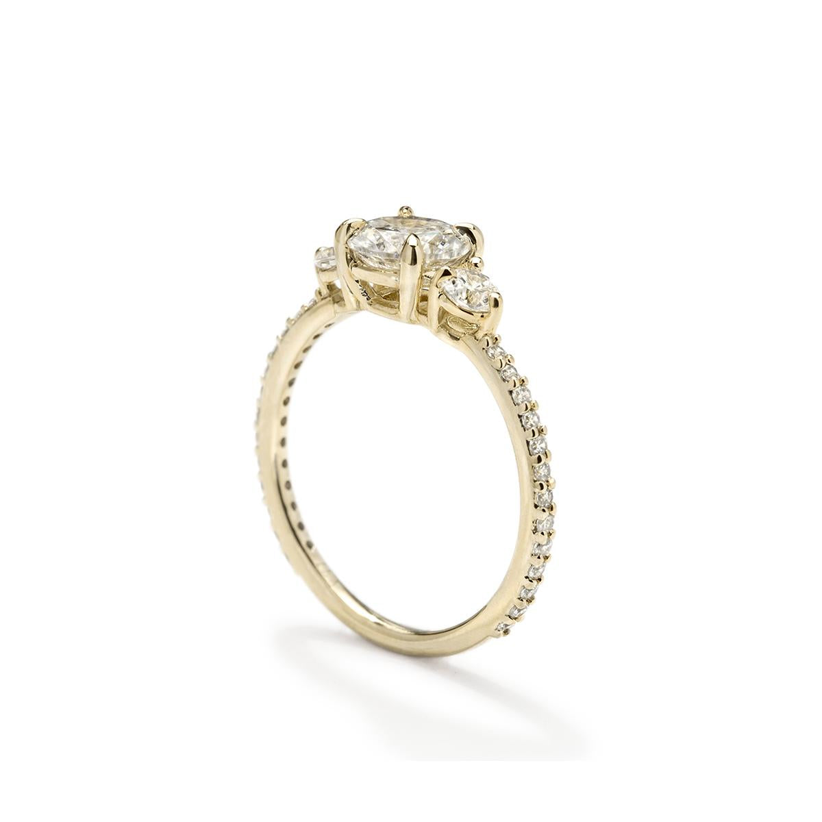 3 Diamond Pave Engagement Ring-Unbridaled Collective