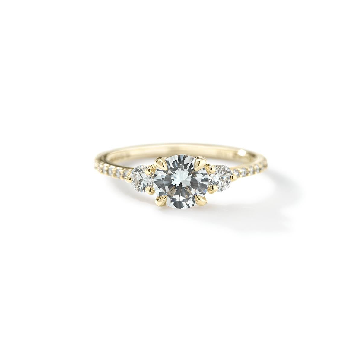 3 Diamond Pave Engagement Ring-Unbridaled Collective