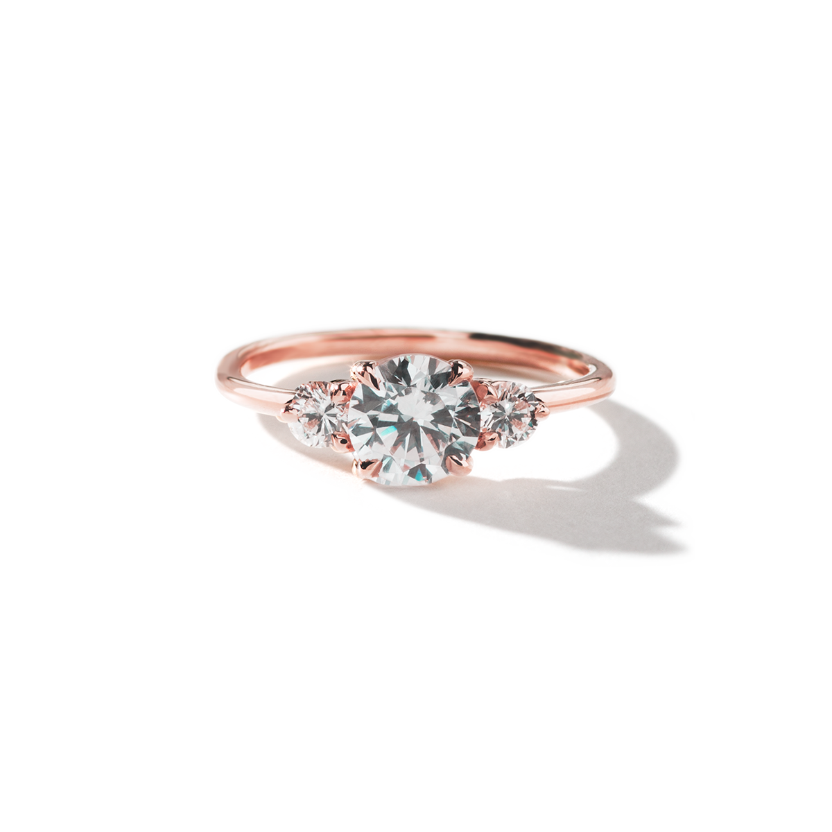 Cultivated 3 Diamond Lab Engagement Ring