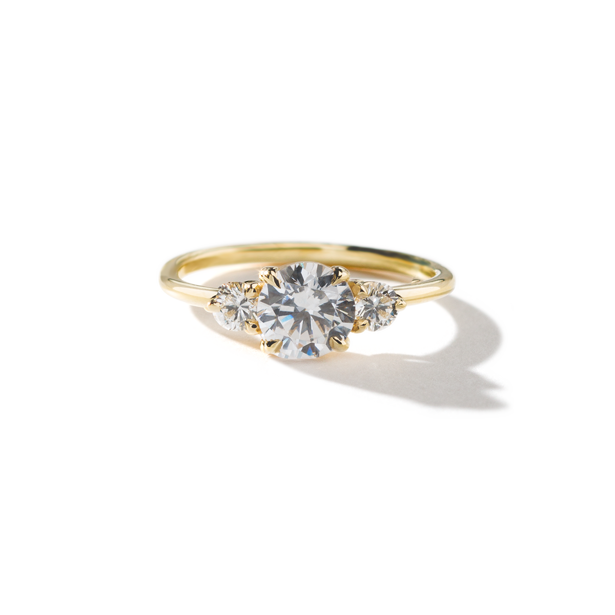 Cultivated 3 Diamond Lab Engagement Ring