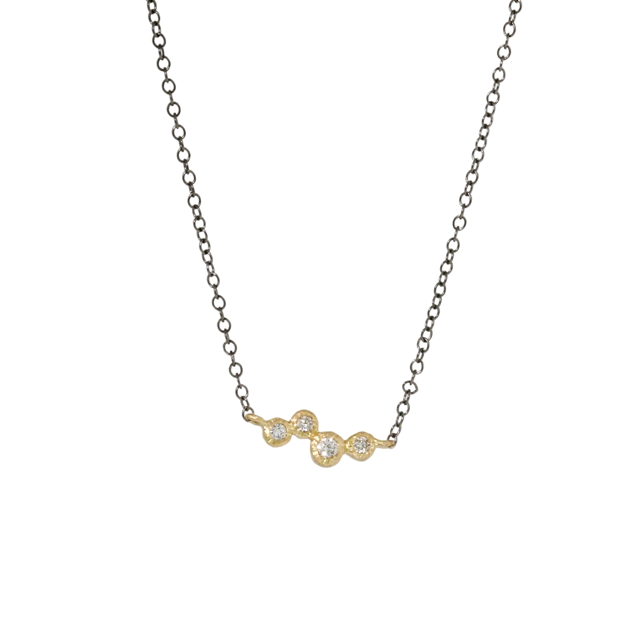 4 Bezel Diamond Necklace-Yasuko Azuma