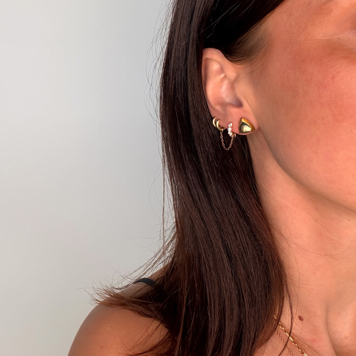 Labradorite Tri-Fold Post Earrings