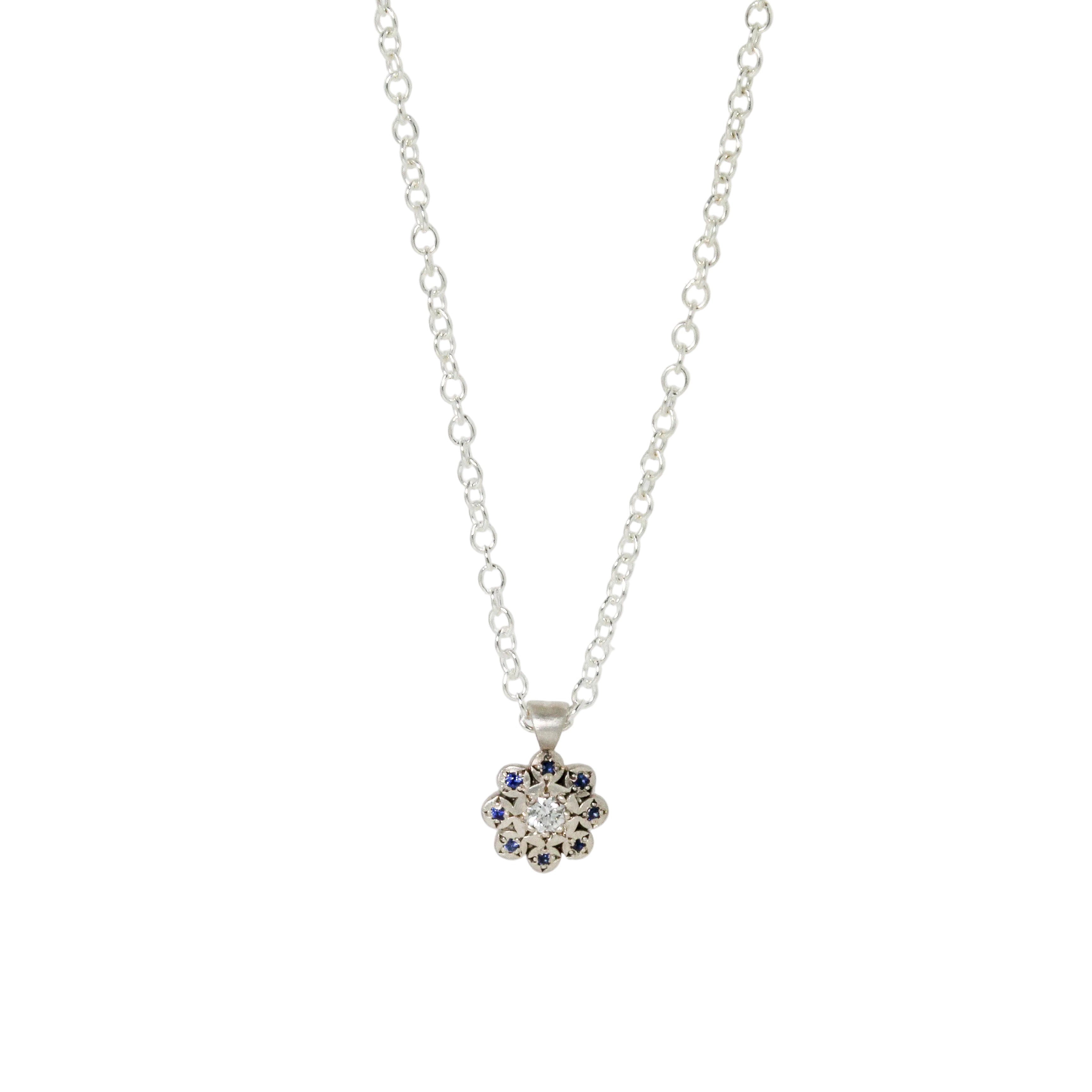 Moonflower Sapphire & Diamond Necklace