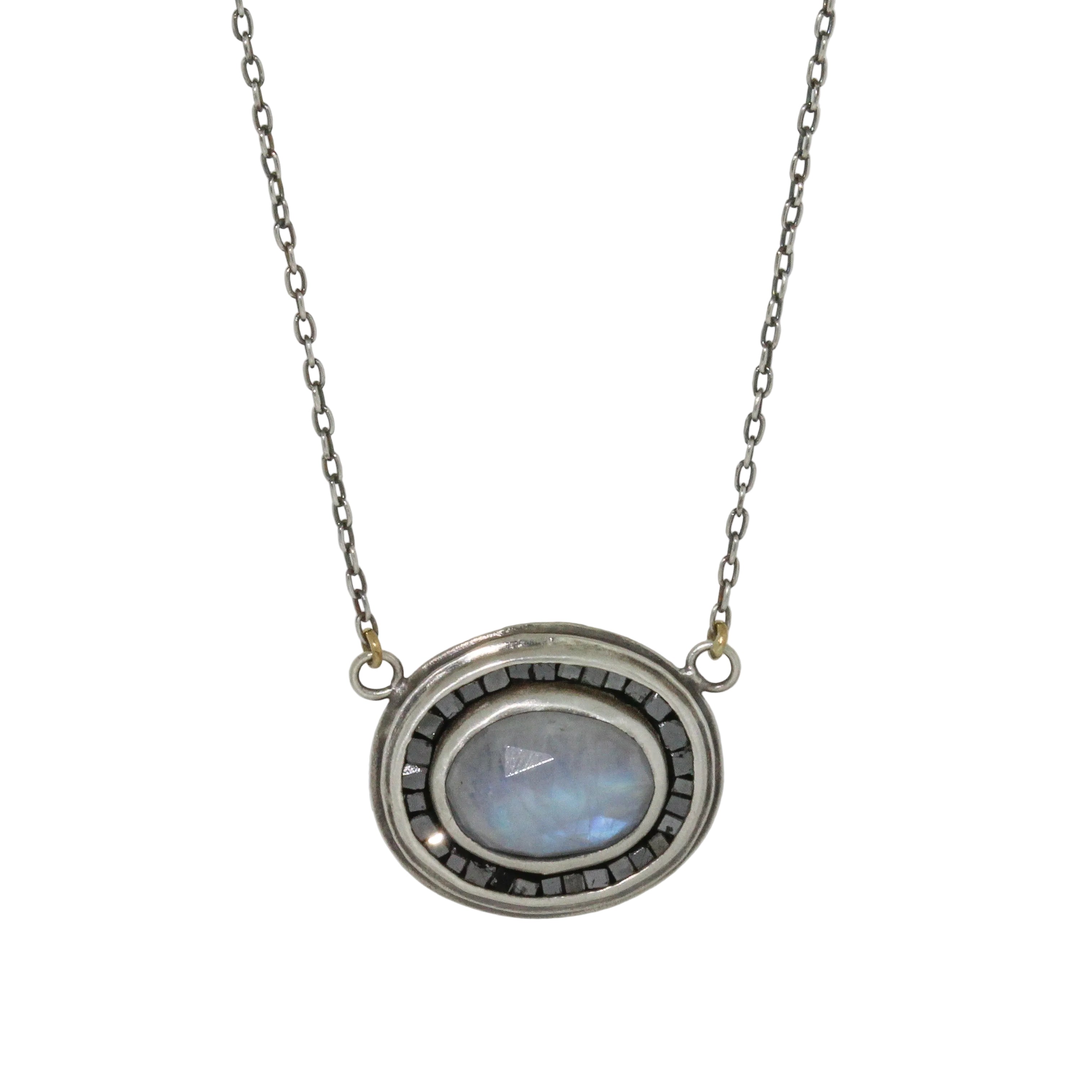 Moonstone and Black Diamond Necklace