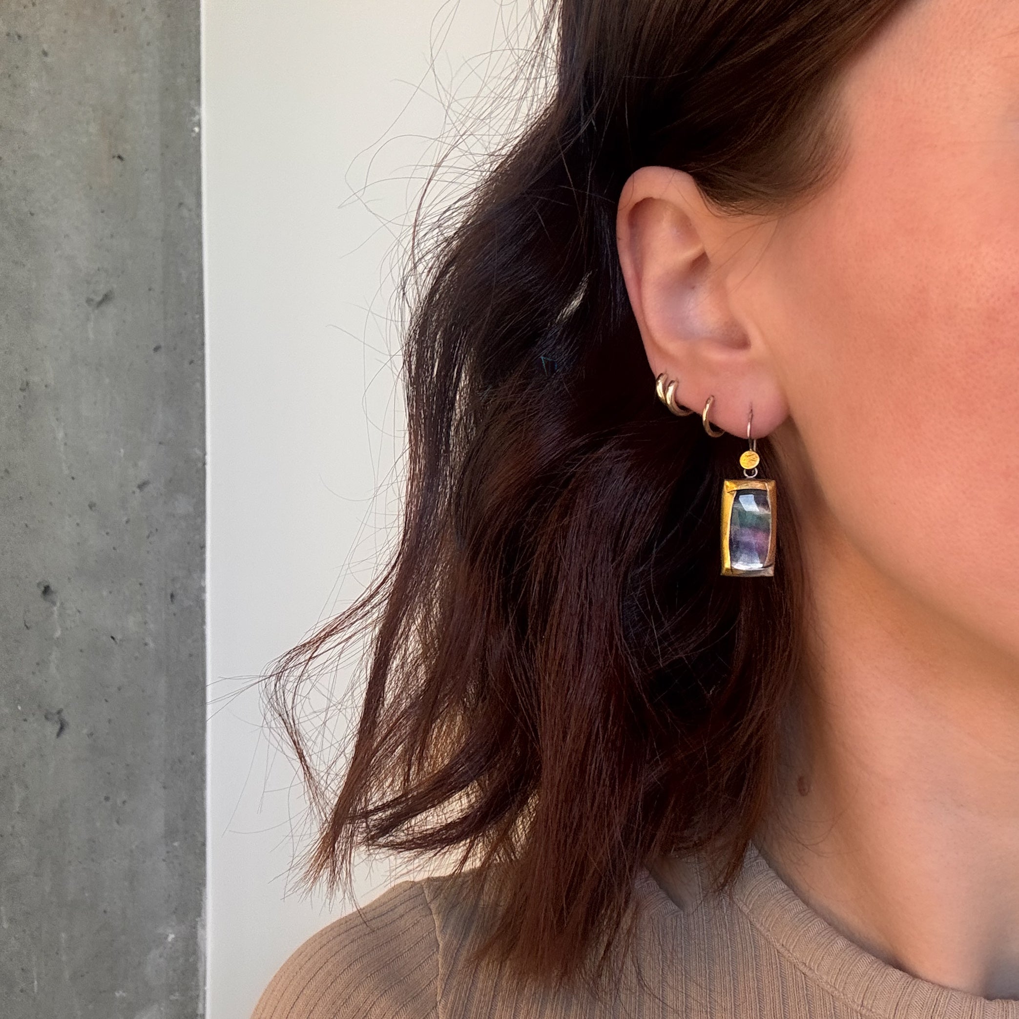 Rectangular Fluorite Earrings