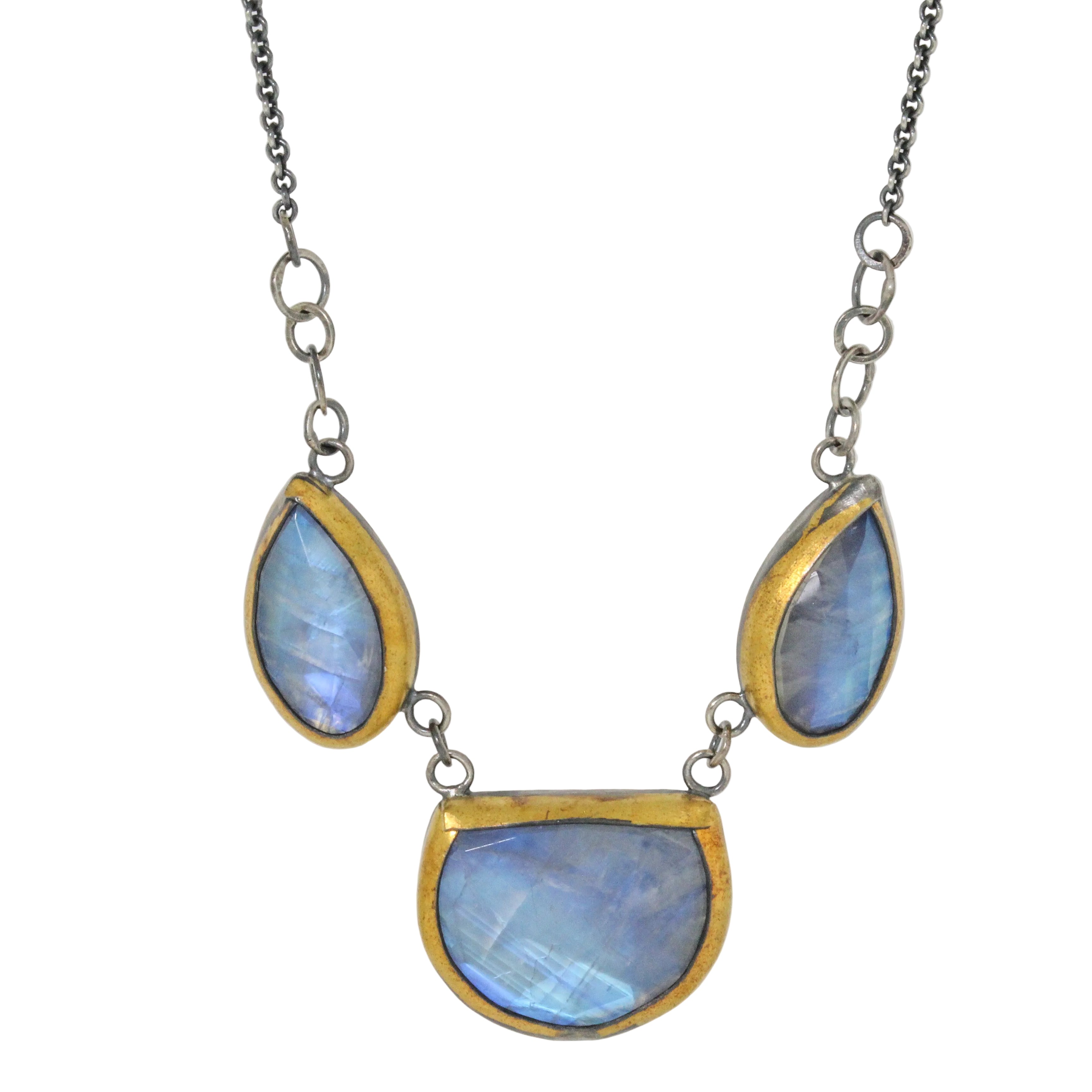 Triple Goddess Moonstone Necklace