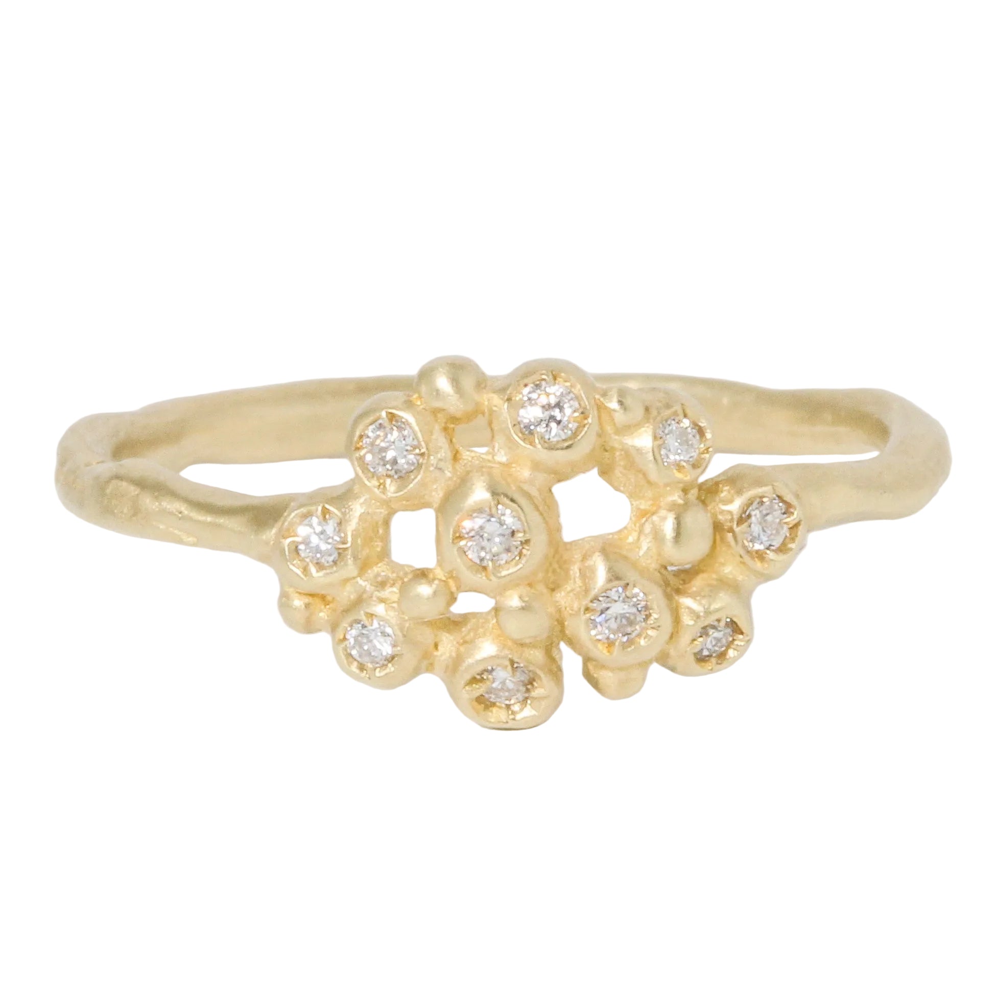 Branch Diamond Cluster Ring