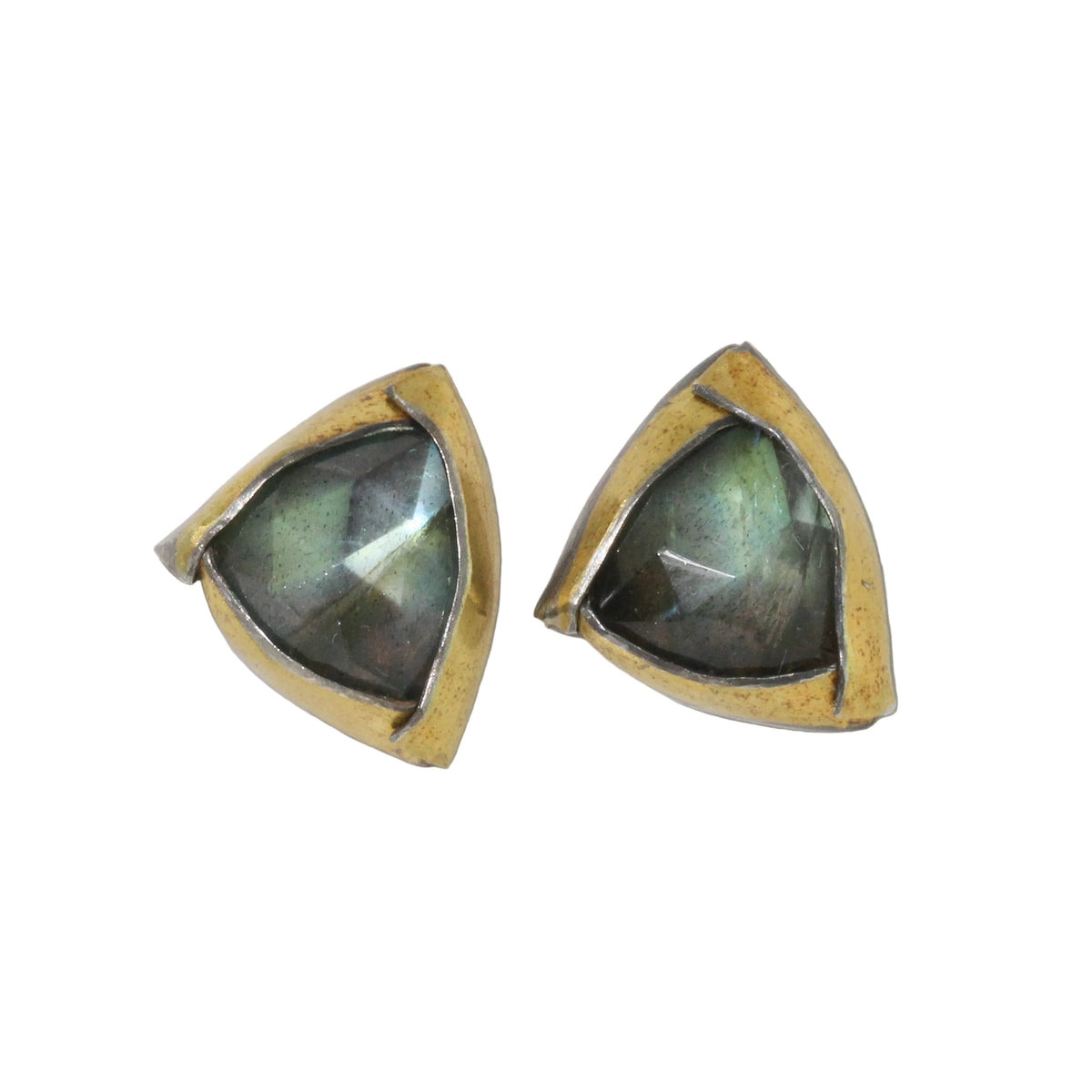 Labradorite Tri-Fold Post Earrings