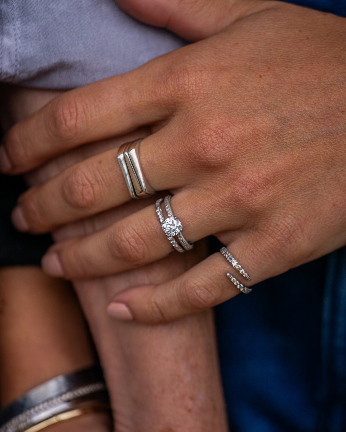 Diamond Bypass Ring