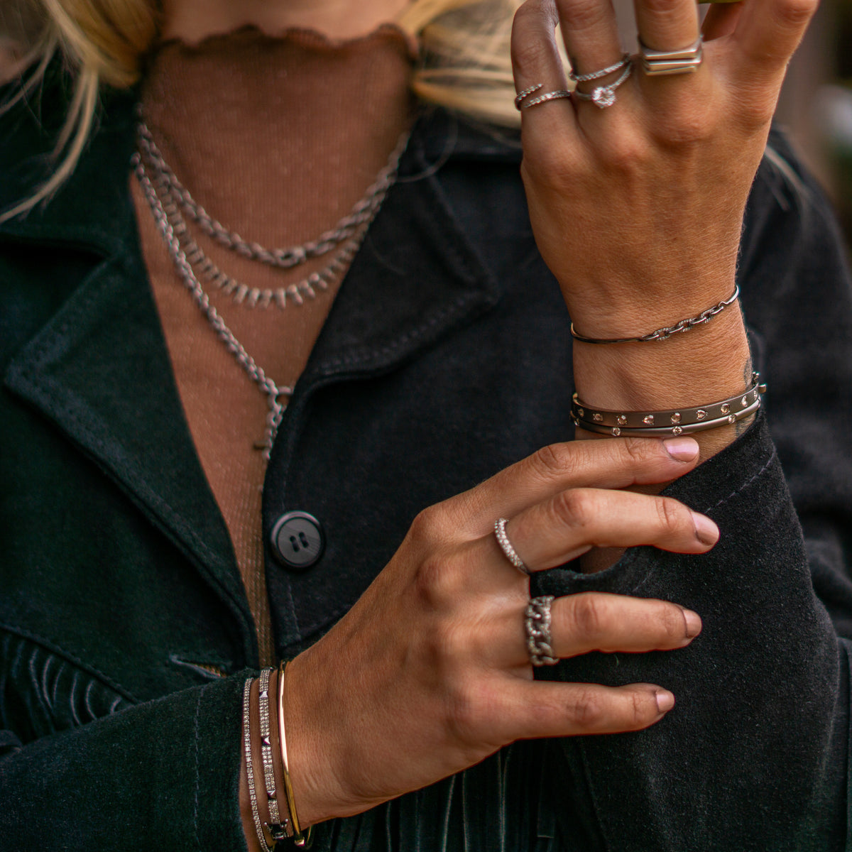 Diamond Chain Link Bangle Bracelet